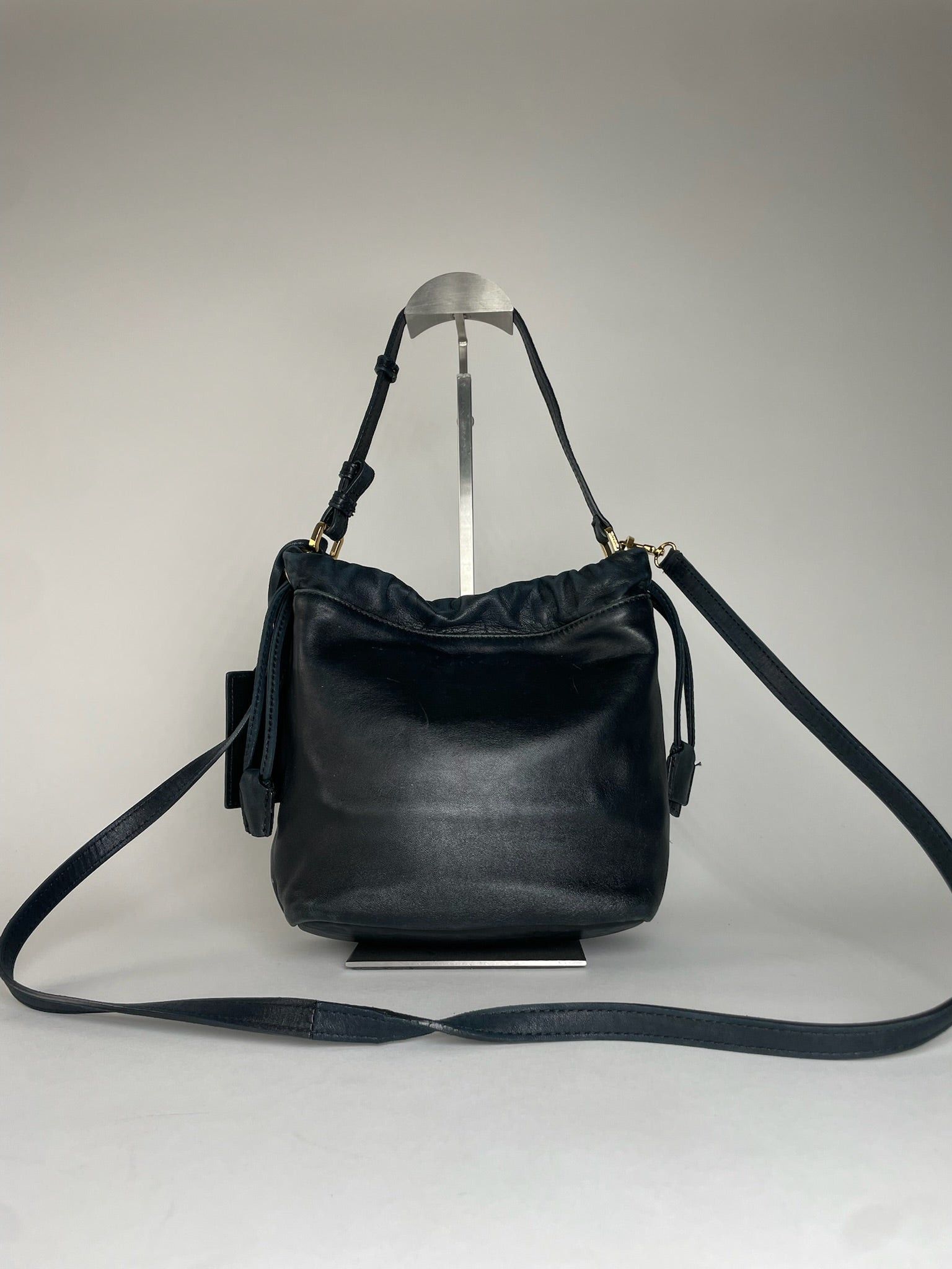 Etro Vintage 2Way Leather Handbag Black Size ONE SIZE - 2 Thumbnail