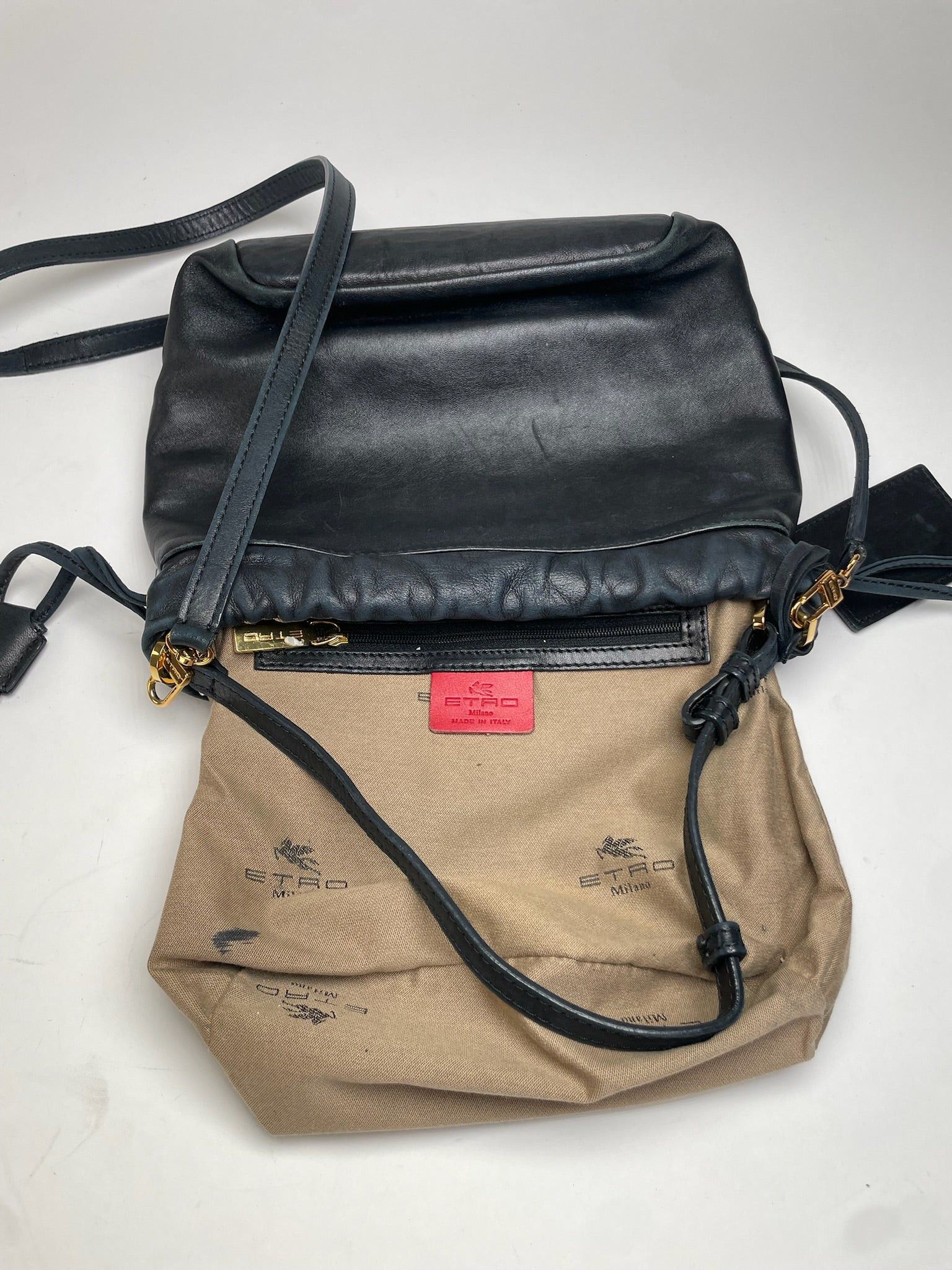 Etro Vintage 2Way Leather Handbag Black Size ONE SIZE - 3 Thumbnail