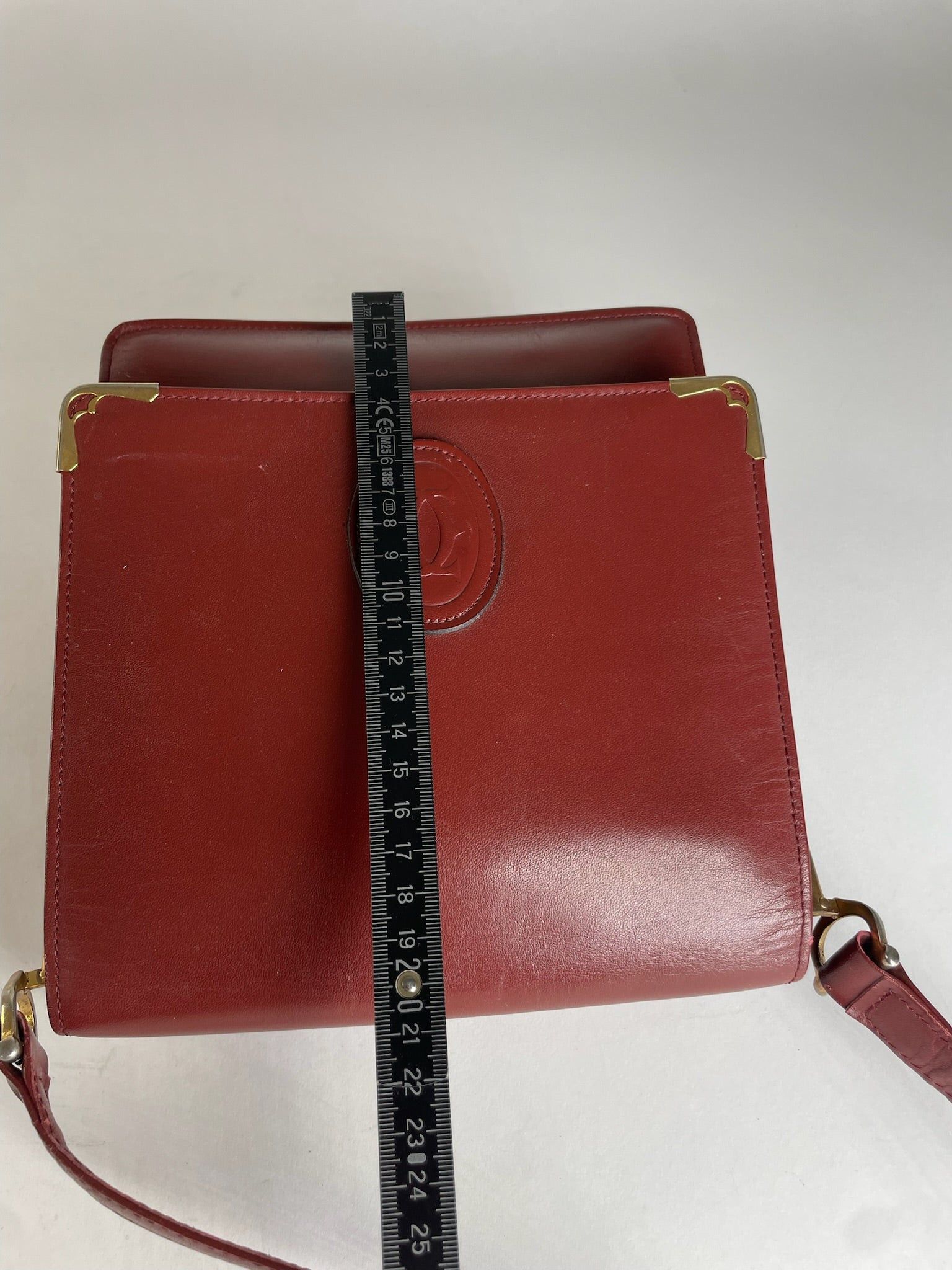 Cartier Vintage Leather Shoulder Bag Burgundy Size ONE SIZE - 14 Thumbnail