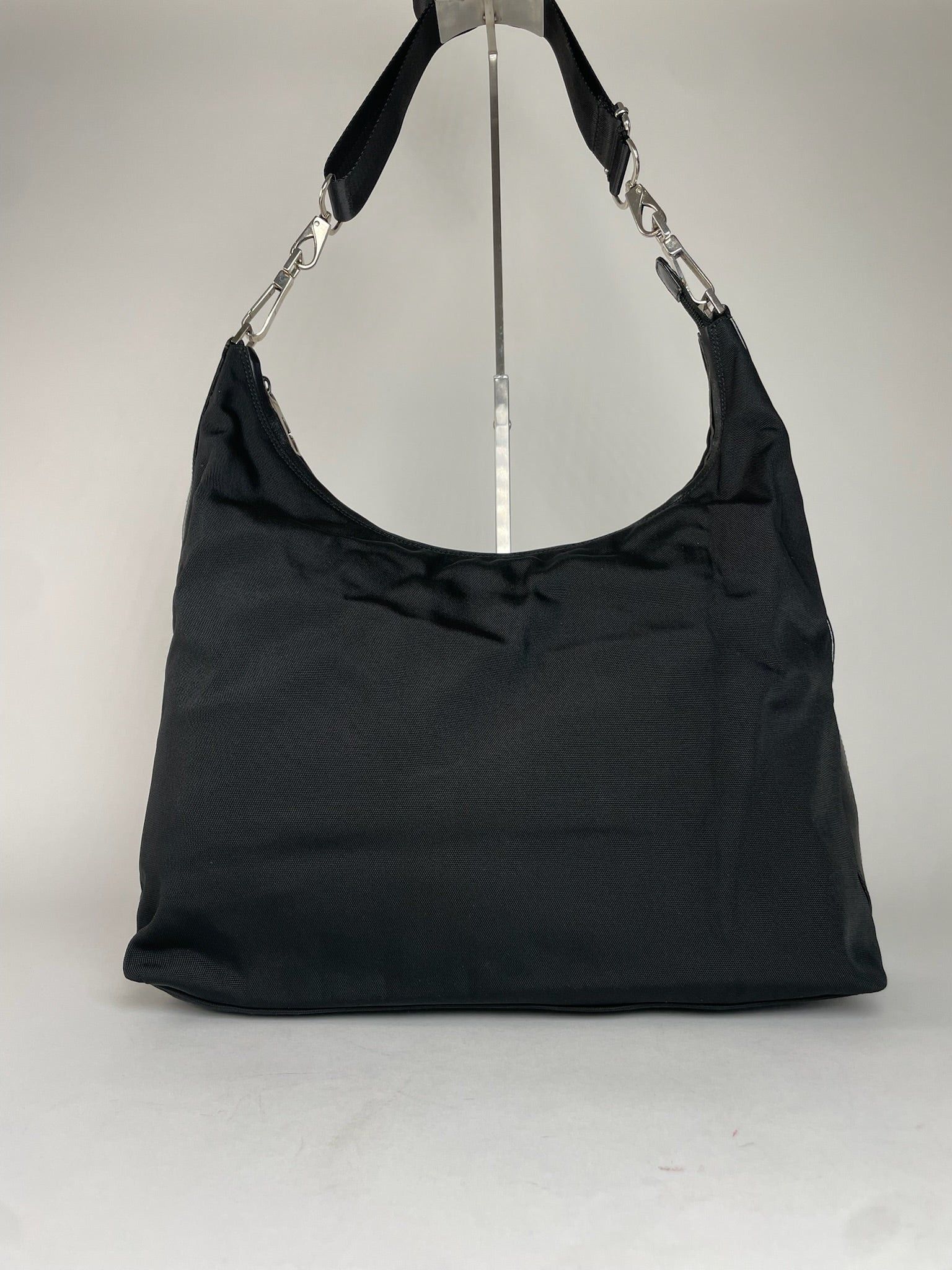 Gucci Vintage Leather / Canvas Hobo Handbag Black Size ONE SIZE - 2 Thumbnail