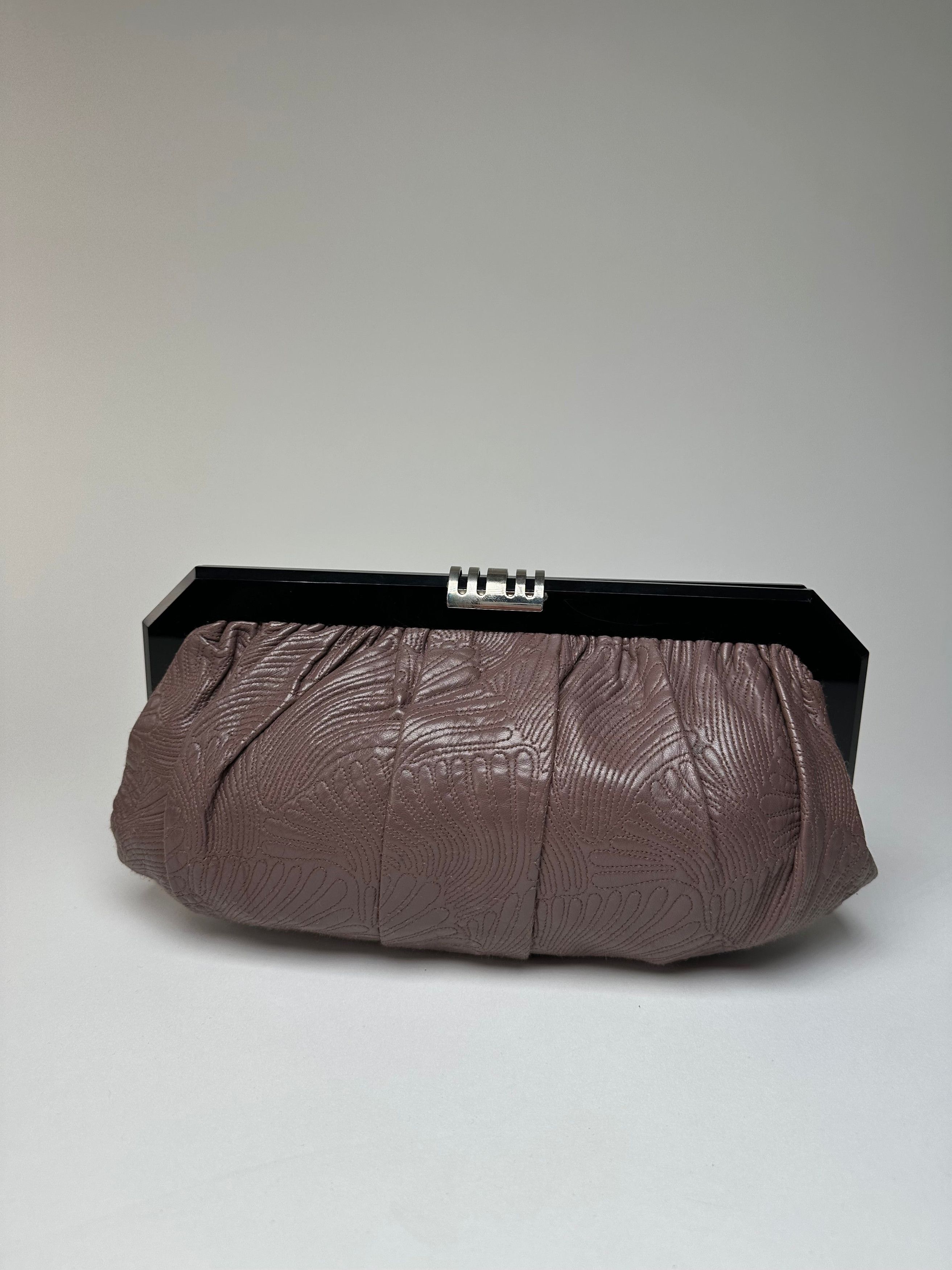 Marni Vintage Leather Clutch Purple Size ONE SIZE - 2 Thumbnail