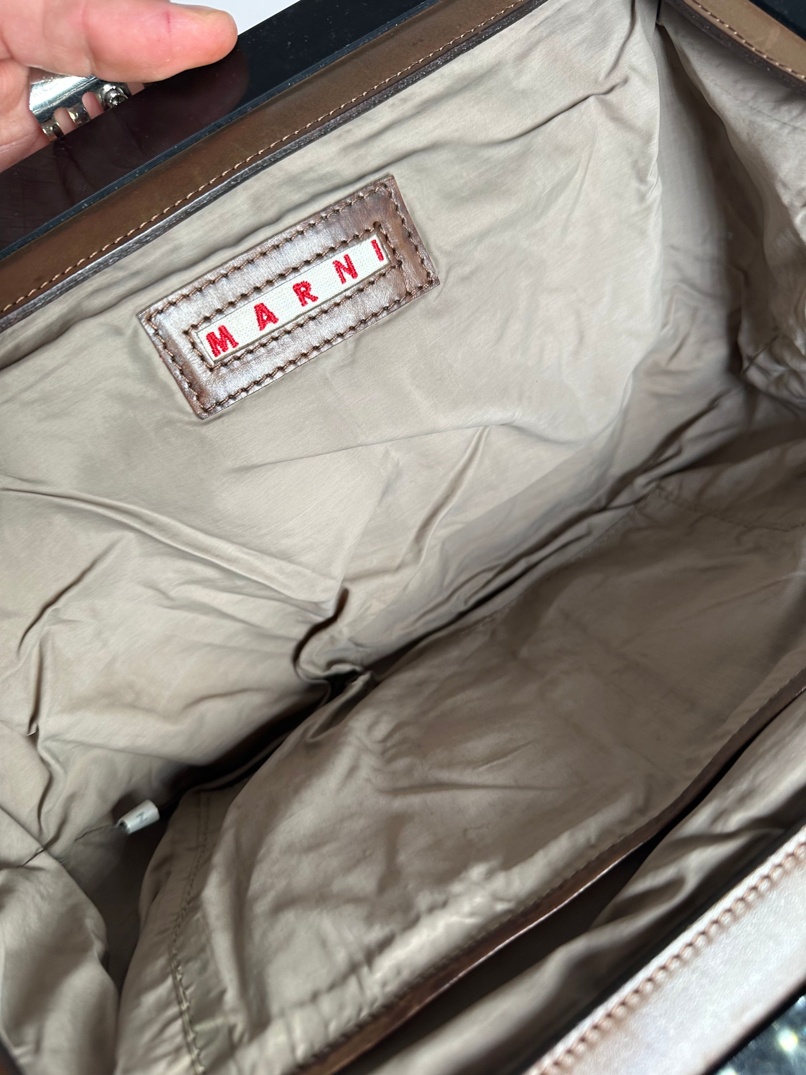 Marni Vintage Leather Clutch Purple Size ONE SIZE - 4 Thumbnail