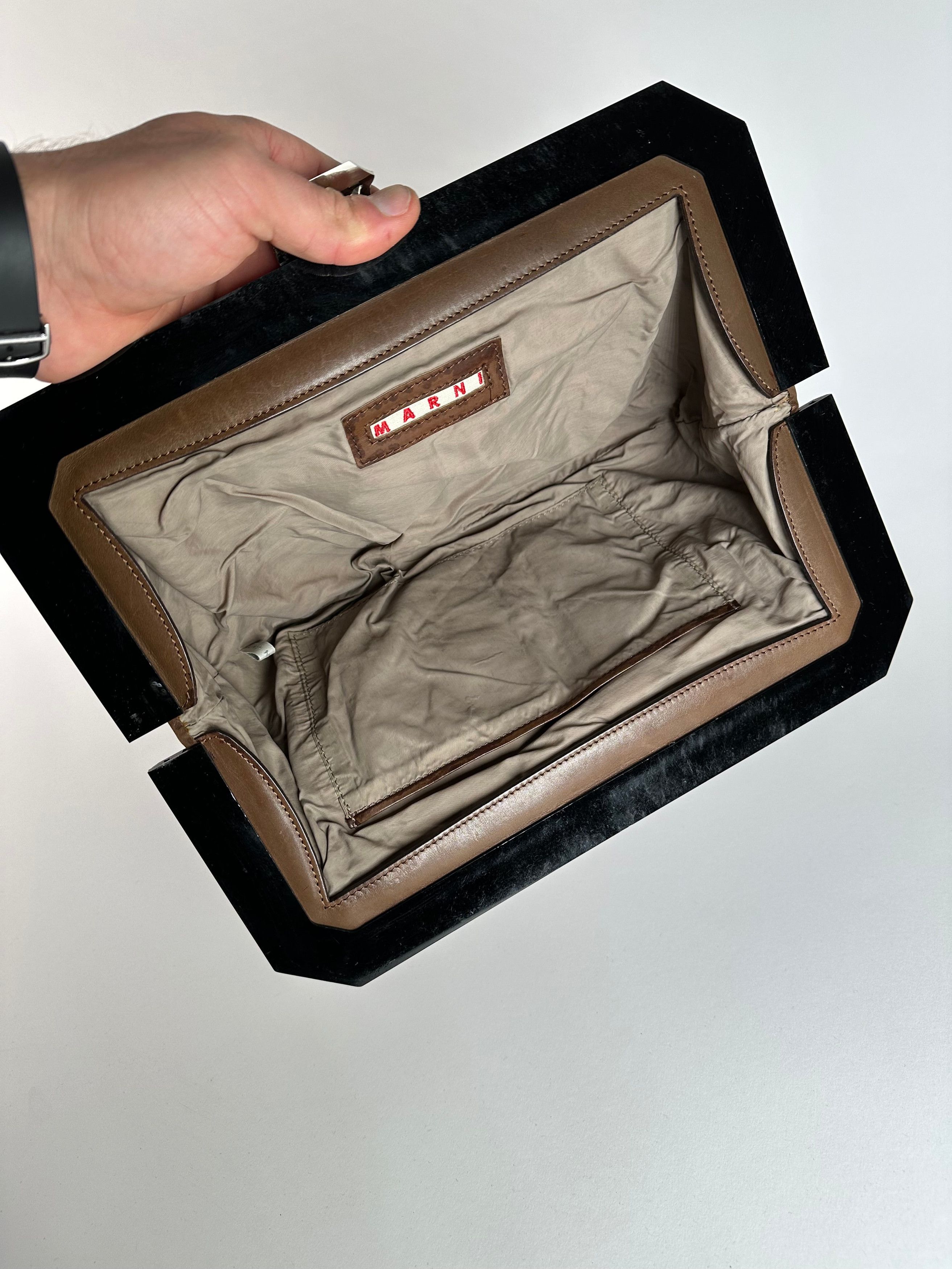 Marni Vintage Leather Clutch Purple Size ONE SIZE - 3 Thumbnail