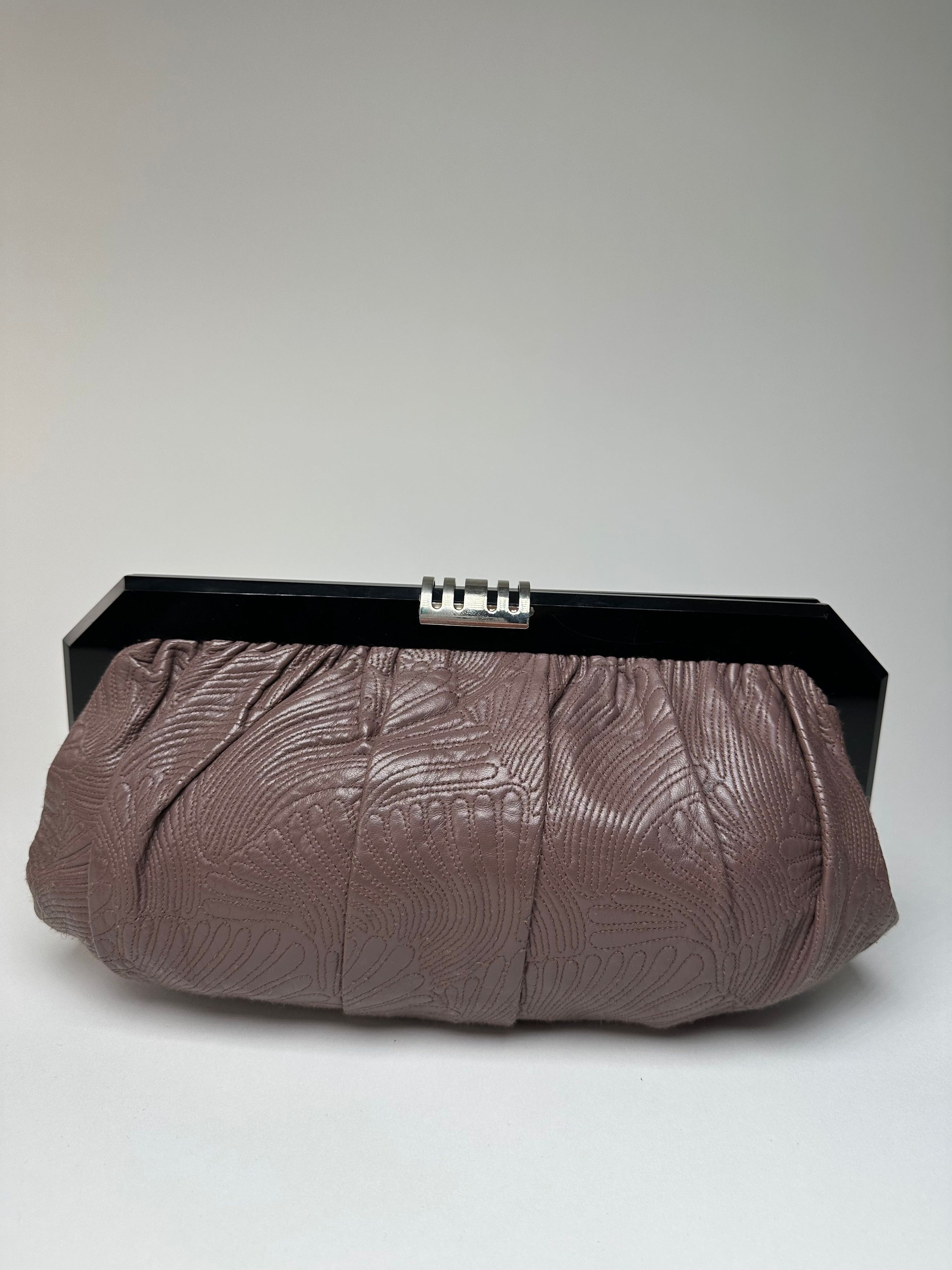 Marni Vintage Leather Clutch Purple Size ONE SIZE - 8 Thumbnail