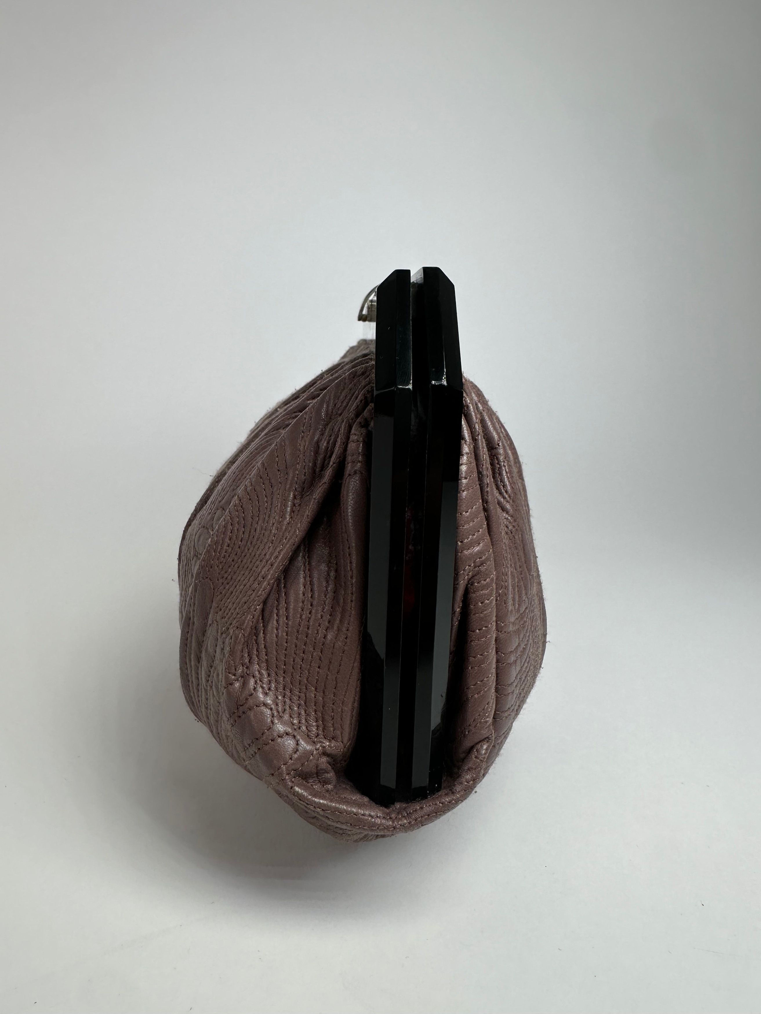 Marni Vintage Leather Clutch Purple Size ONE SIZE - 7 Thumbnail