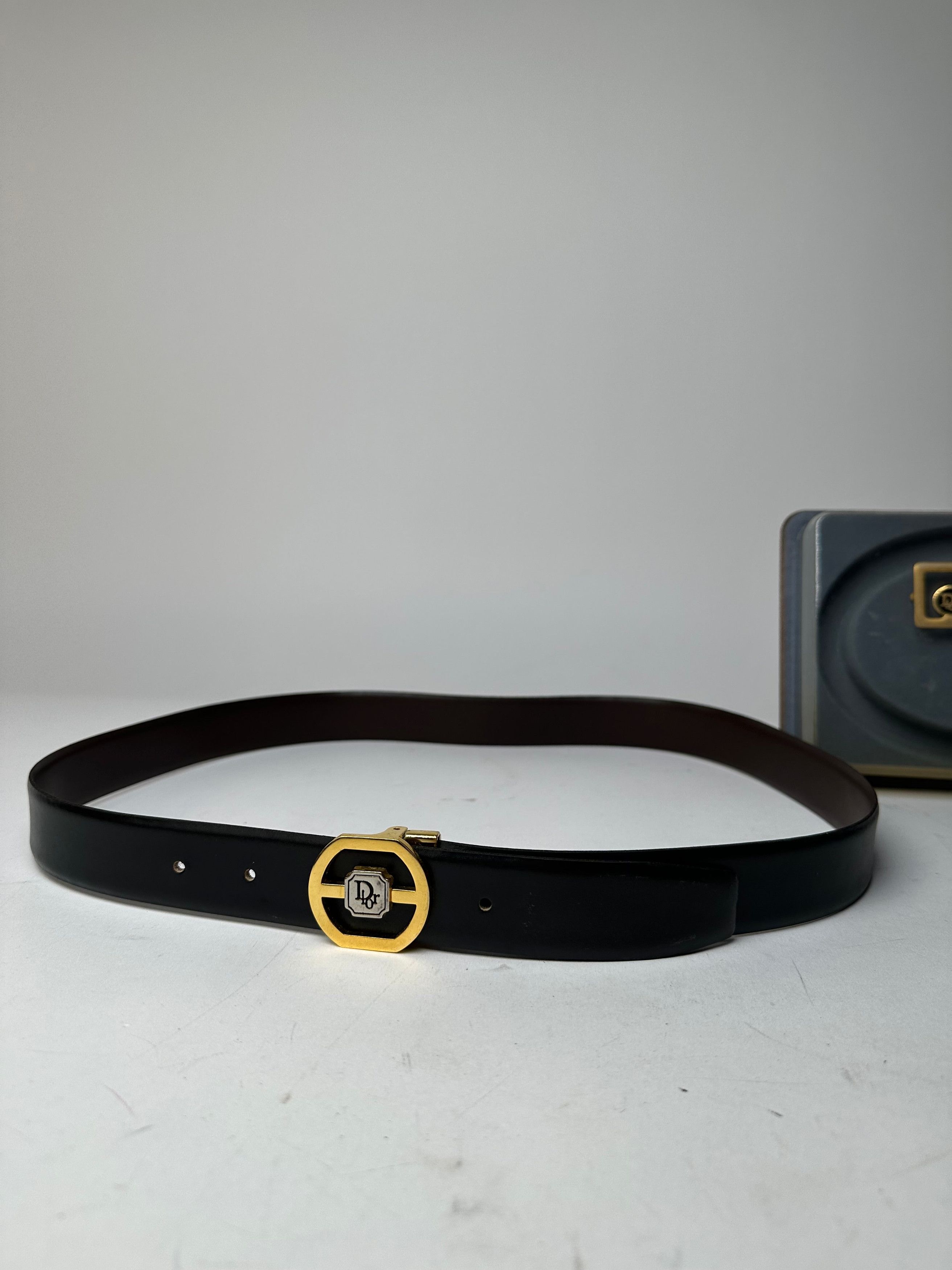 Dior Vintage 4 in 1 Leather Belt Set Black Brown New Size ONE SIZE - 4 Thumbnail