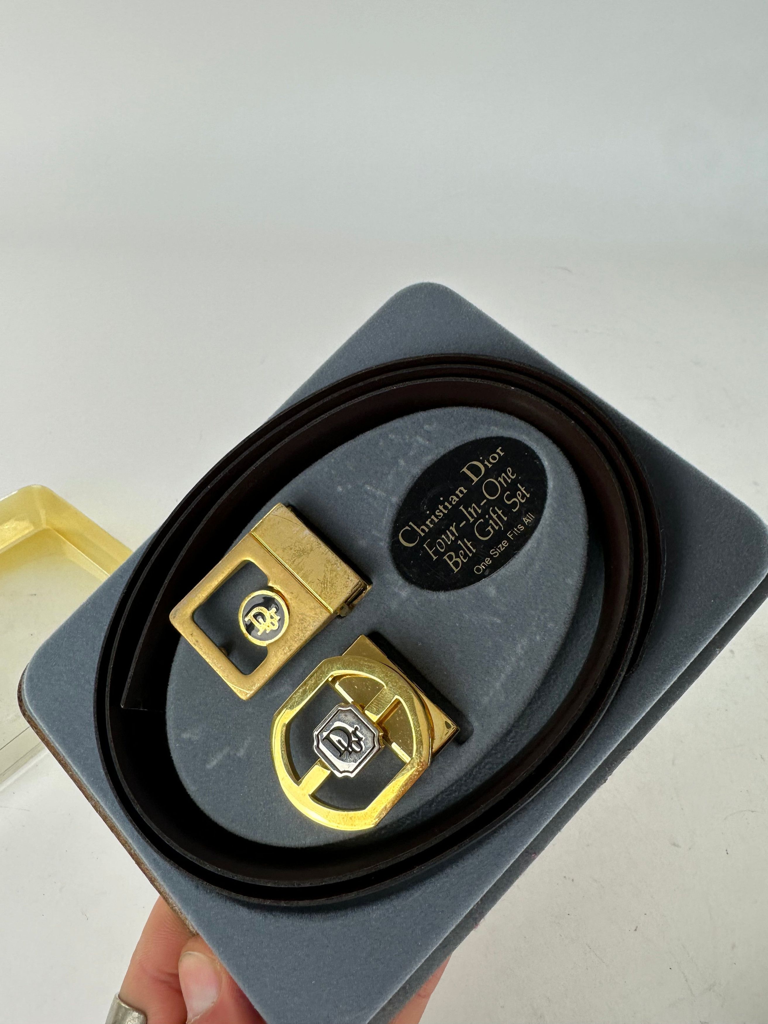 Dior Vintage 4 in 1 Leather Belt Set Black Brown New Size ONE SIZE - 2 Thumbnail