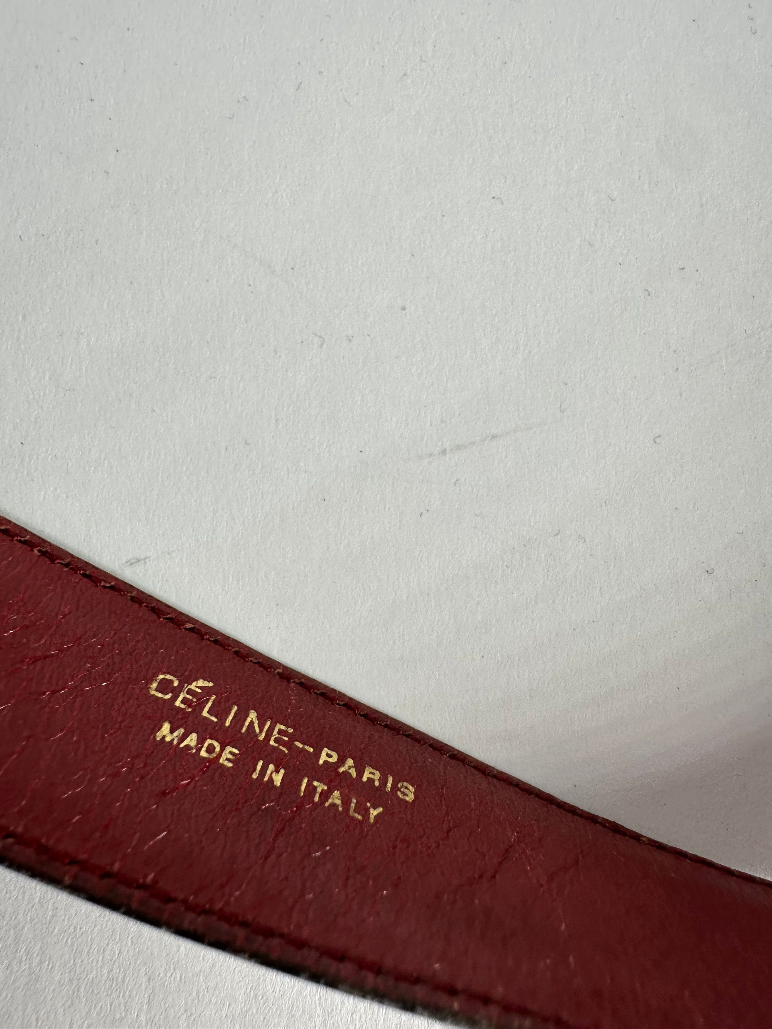 Celine Vintage Paris Leather Belt Burgundy Size ONE SIZE - 6 Thumbnail