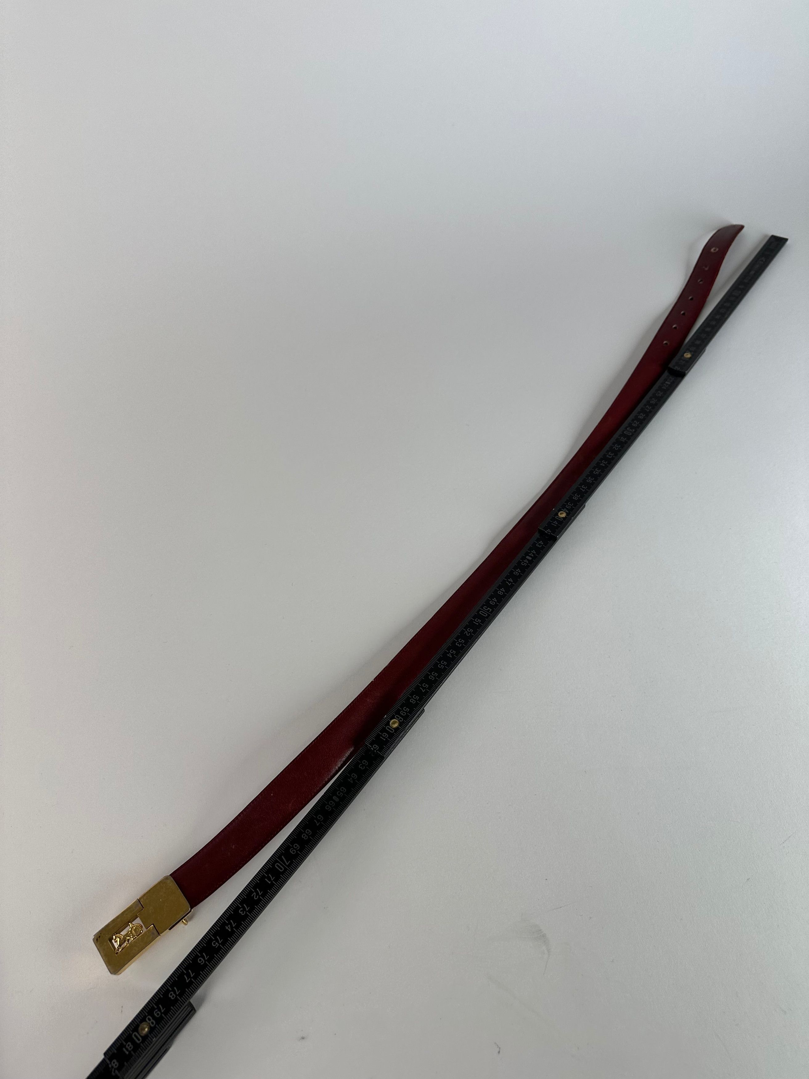 Celine Vintage Paris Leather Belt Burgundy Size ONE SIZE - 9 Thumbnail