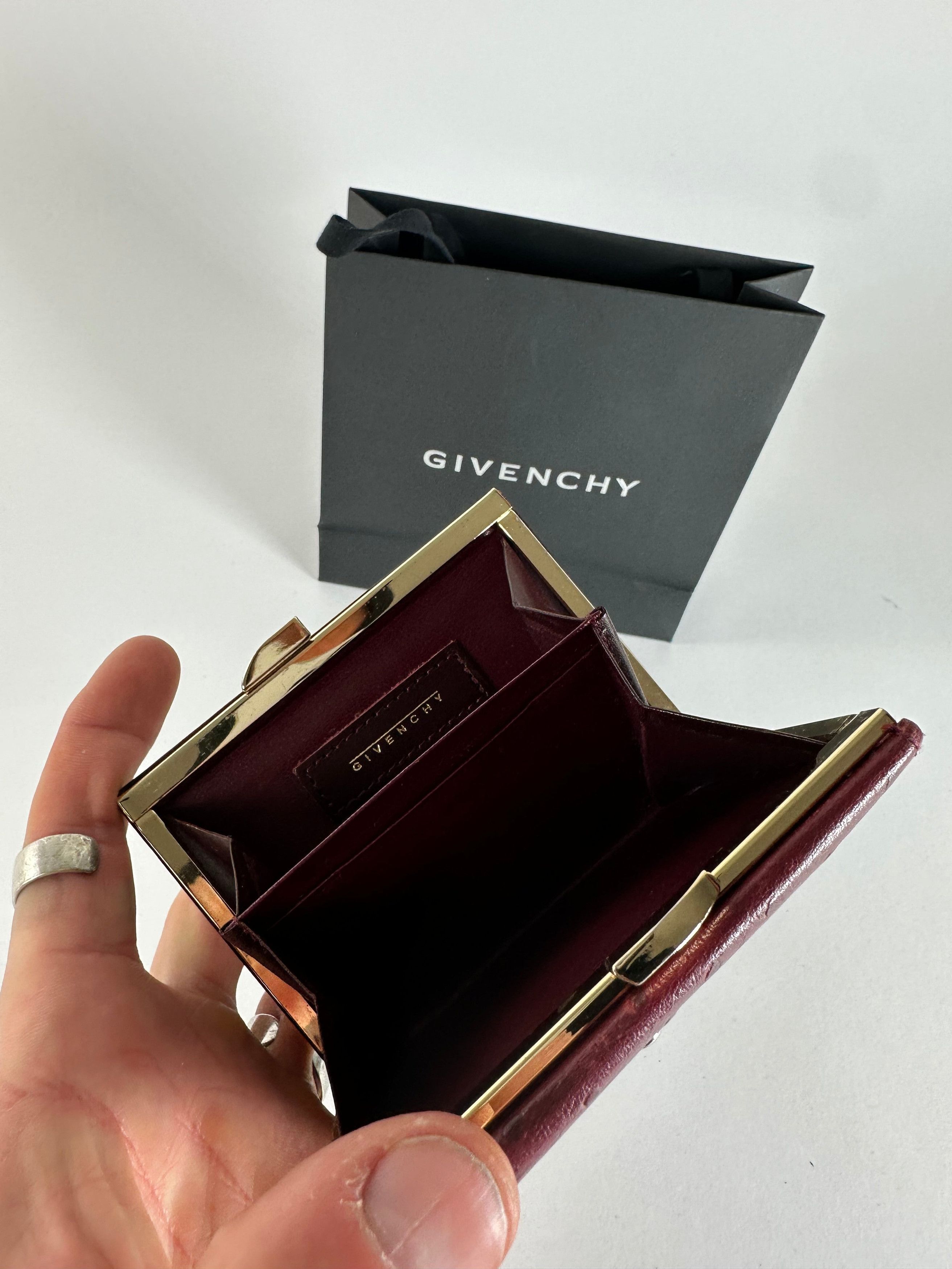 Givenchy Vintage Ostrich / Leather Card Holder Purple Size ONE SIZE - 4 Thumbnail