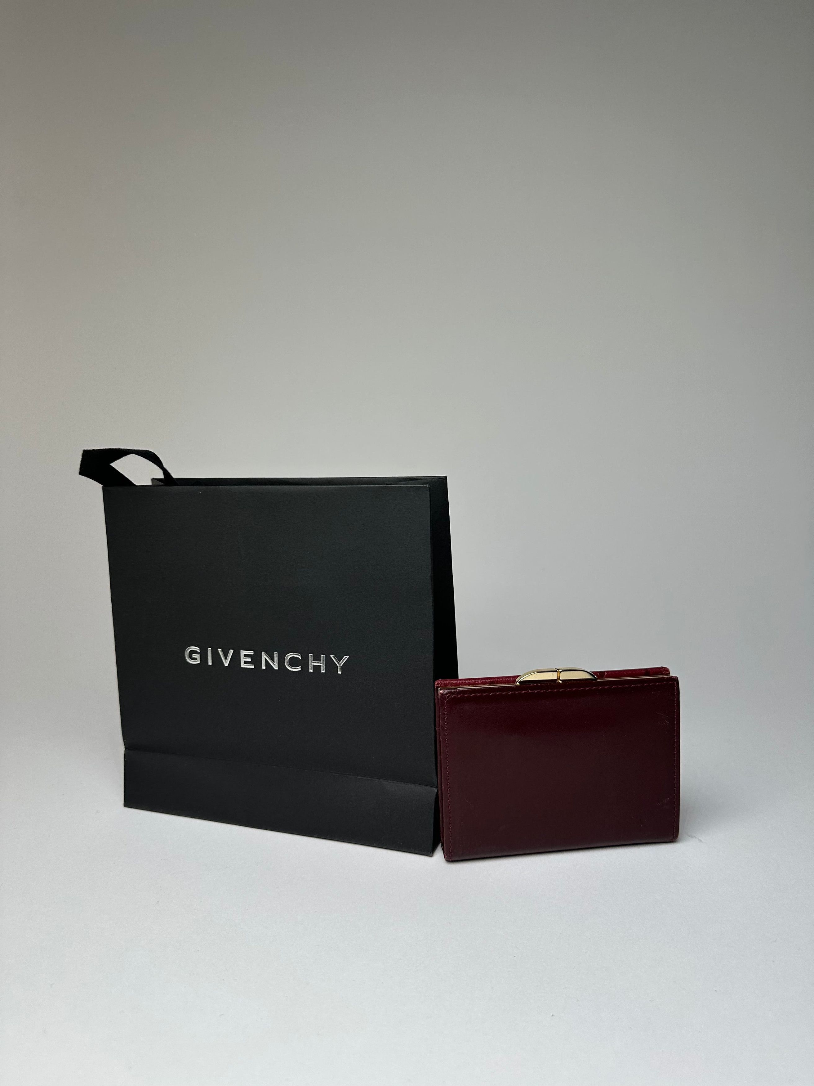 Givenchy Vintage Ostrich / Leather Card Holder Purple Size ONE SIZE - 2 Thumbnail