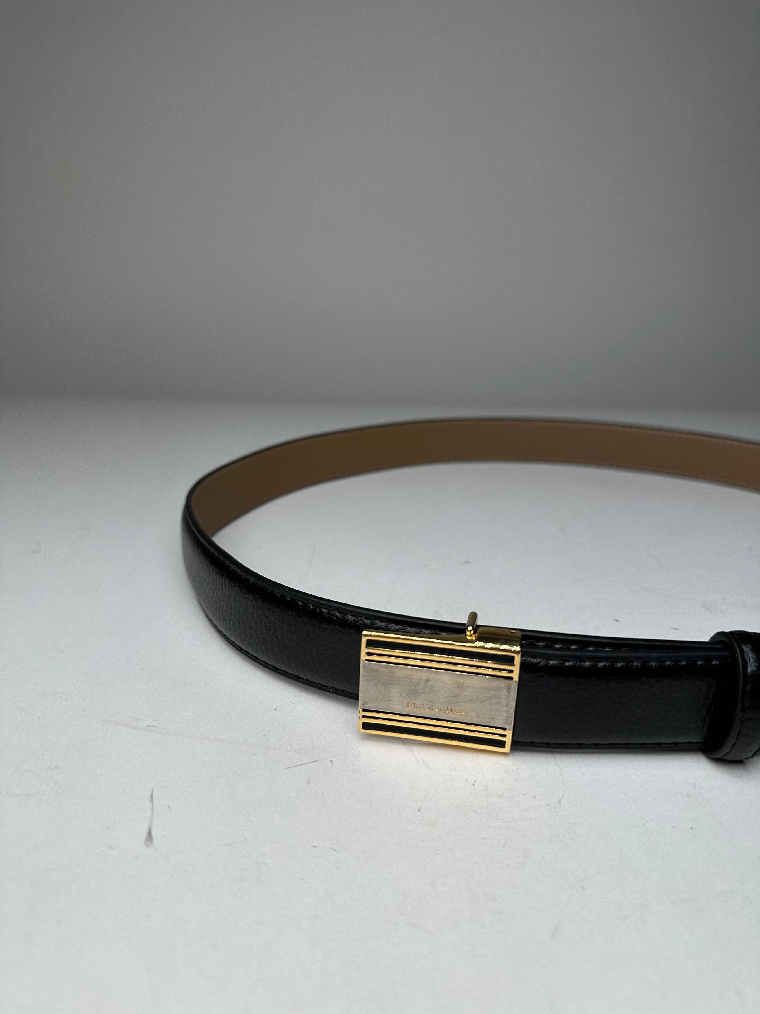 Dior Vintage Burberry Snake Emblossed Leather Belt Black Size ONE SIZE - 4 Thumbnail