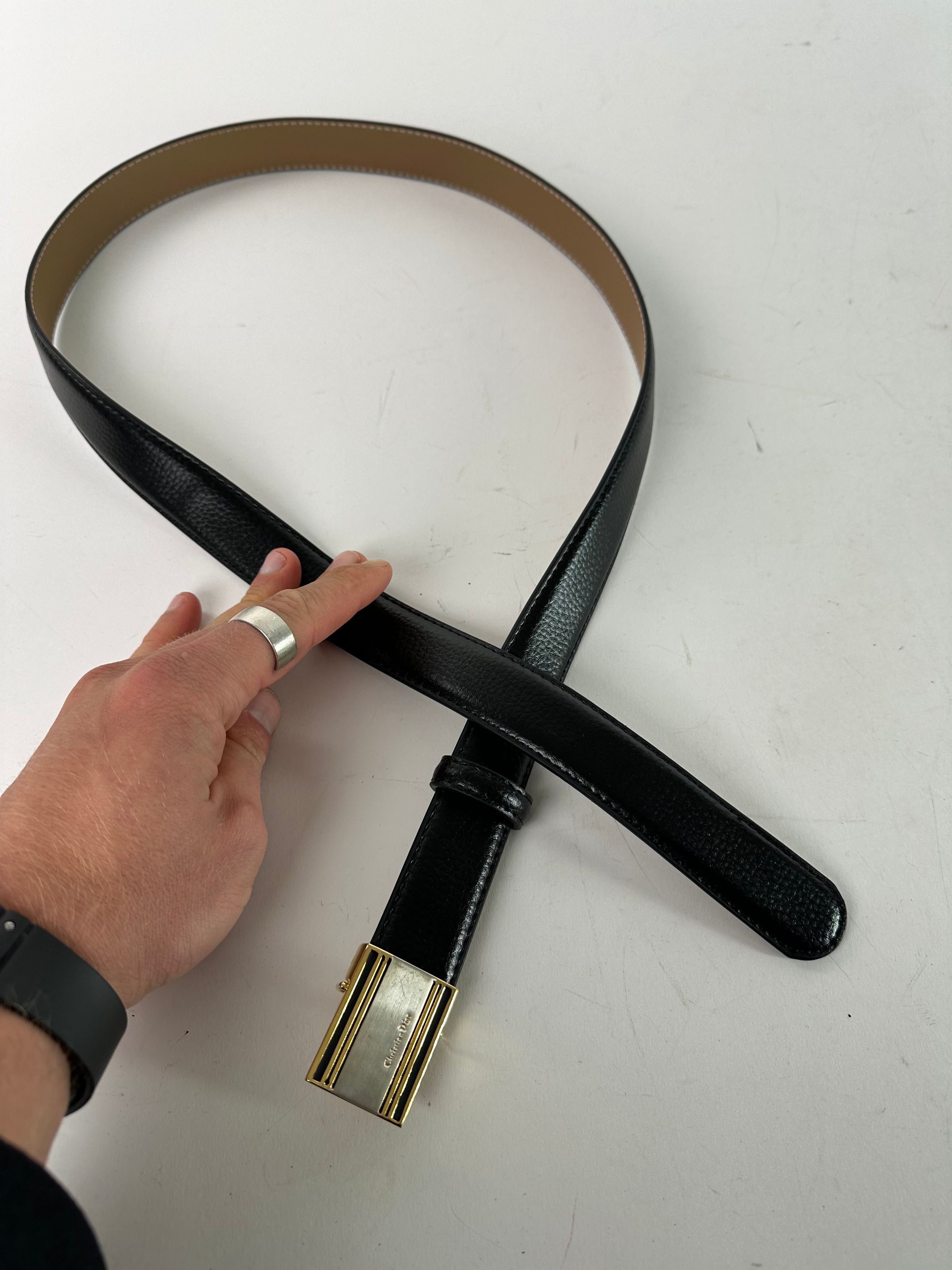 Dior Vintage Burberry Snake Emblossed Leather Belt Black Size ONE SIZE - 6 Thumbnail