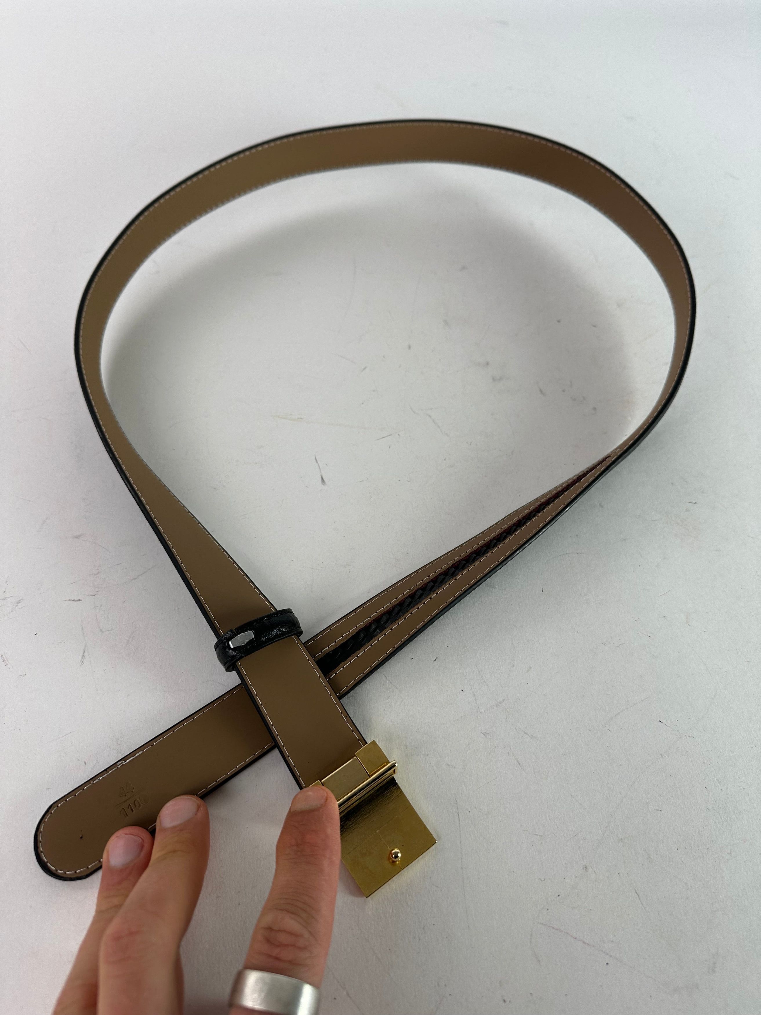 Dior Vintage Burberry Snake Emblossed Leather Belt Black Size ONE SIZE - 5 Thumbnail