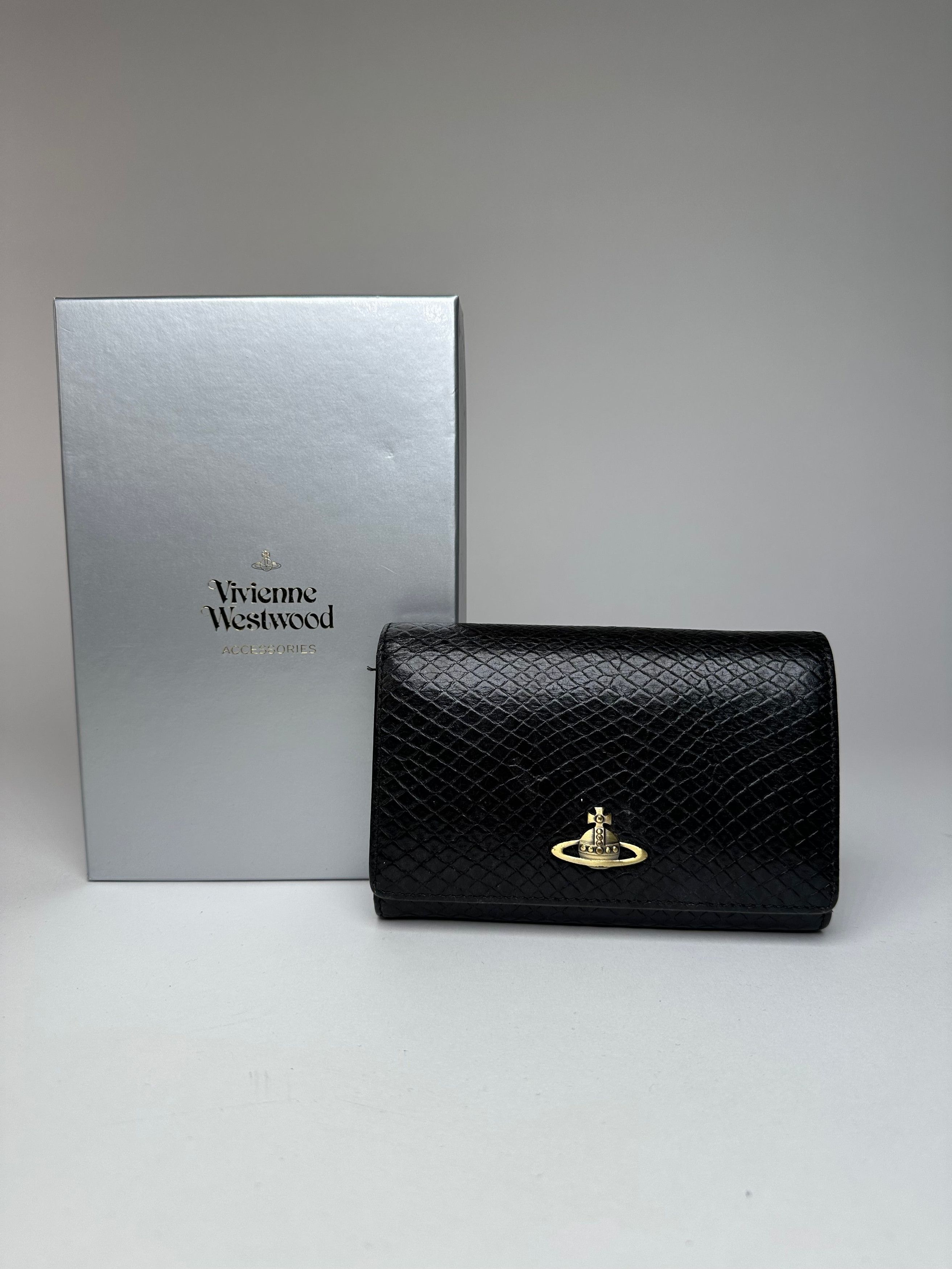 Vivienne Westwood Vintage Snake Emblossed Leather Wallet Black Size ONE SIZE - 12 Thumbnail