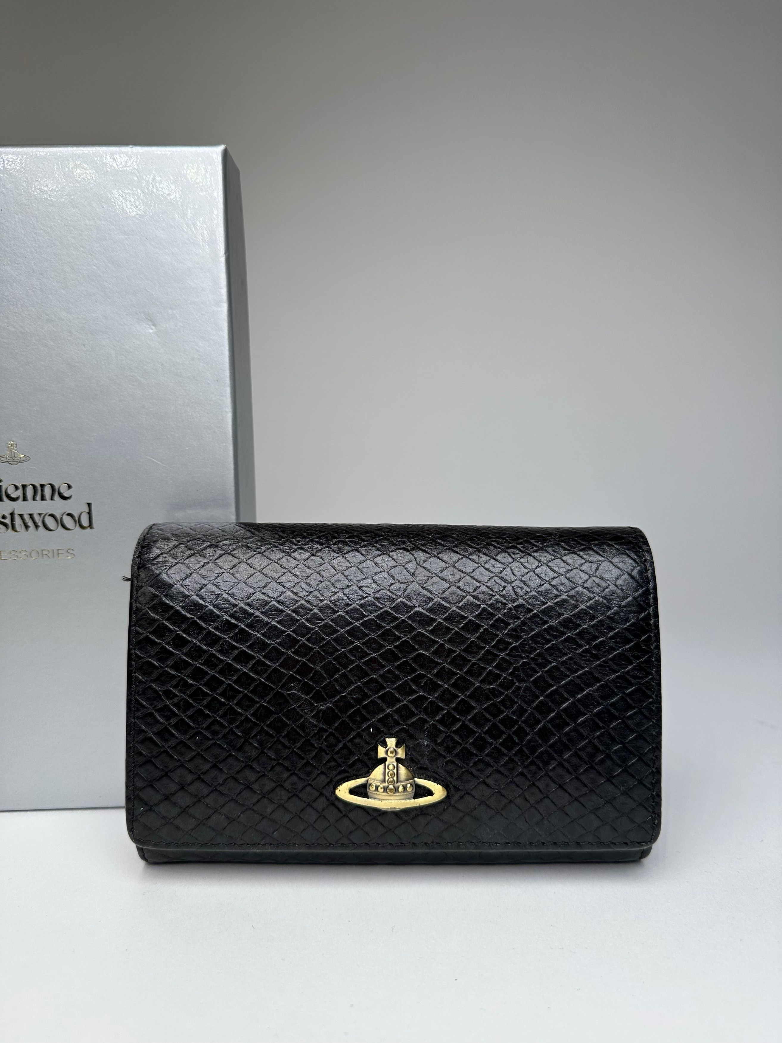 Vivienne Westwood Vintage Snake Emblossed Leather Wallet Black Size ONE SIZE - 6 Thumbnail