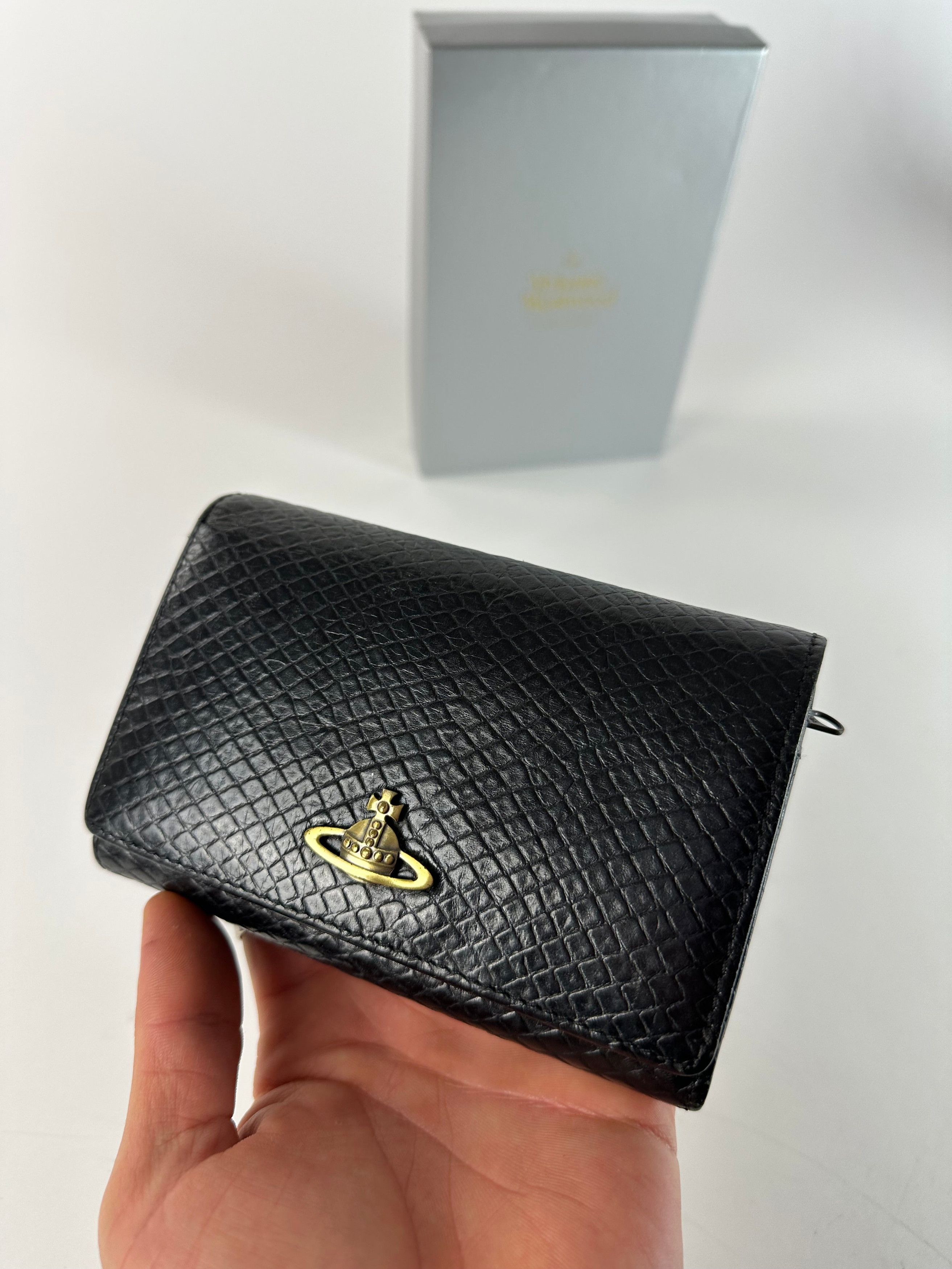 Vivienne Westwood Vintage Snake Emblossed Leather Wallet Black Size ONE SIZE - 3 Thumbnail