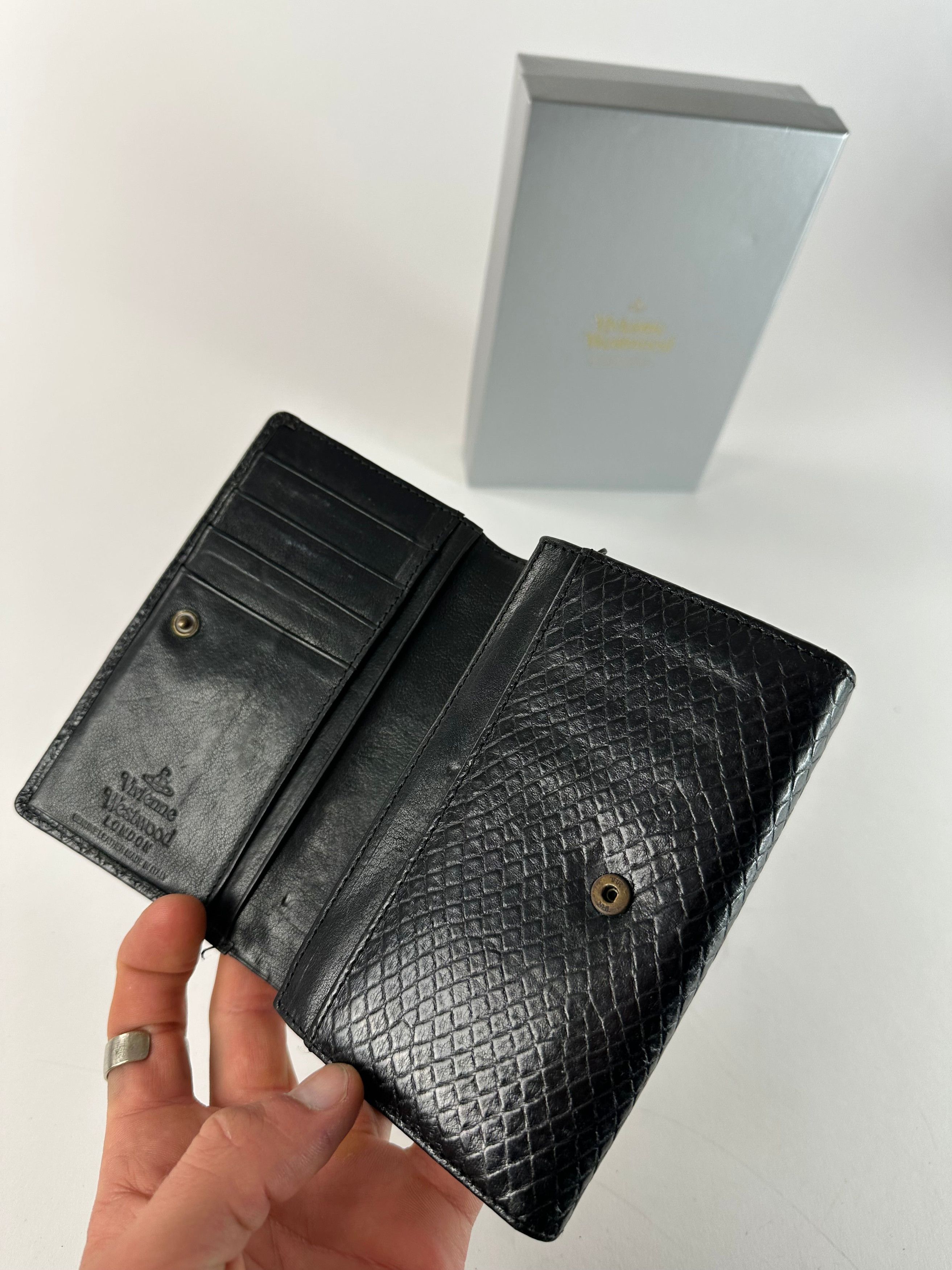 Vivienne Westwood Vintage Snake Emblossed Leather Wallet Black Size ONE SIZE - 4 Thumbnail