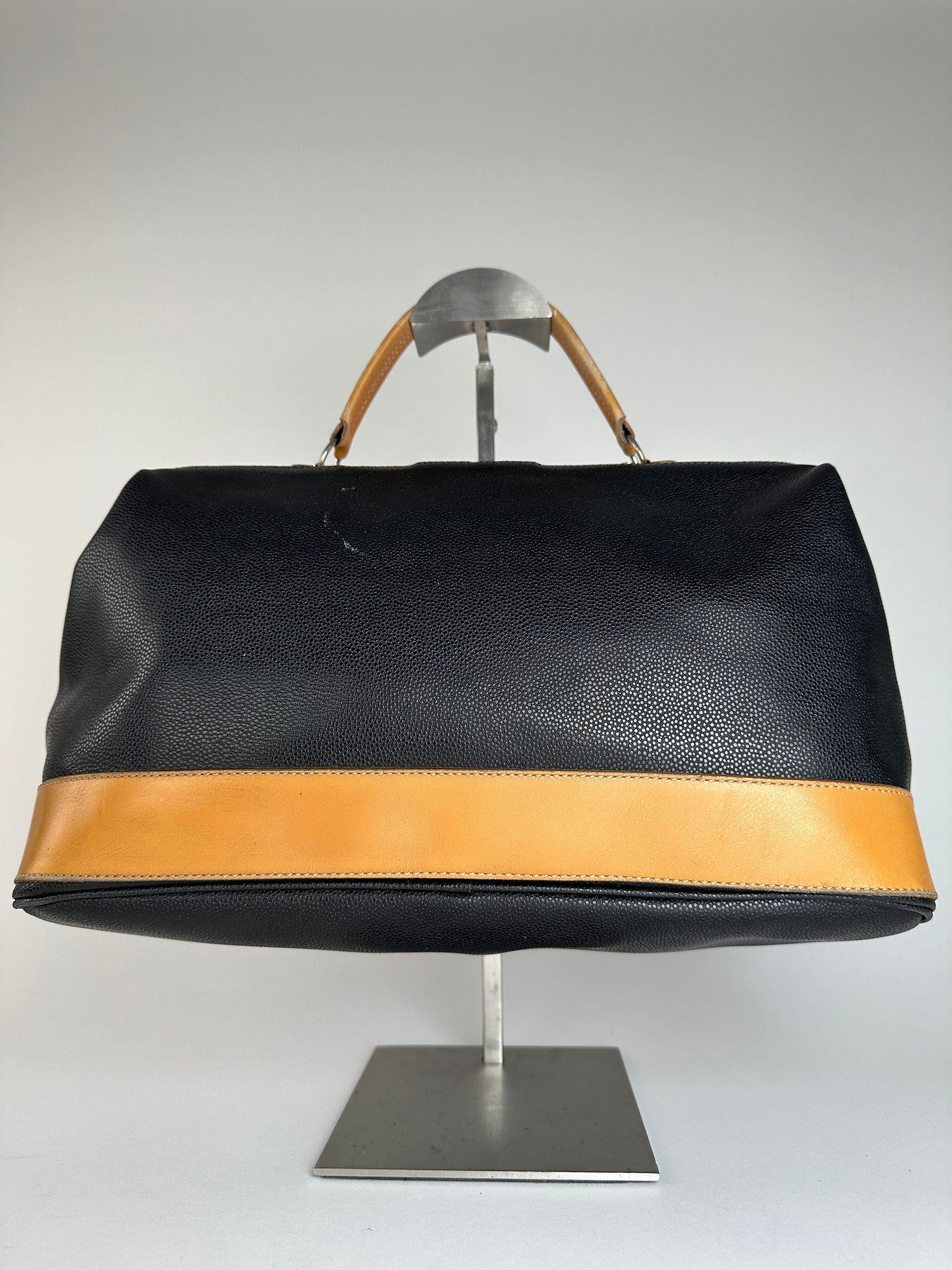 Courreges Vintage Paris Leather 2Way Handbag Black Brown Size ONE SIZE - 2 Thumbnail
