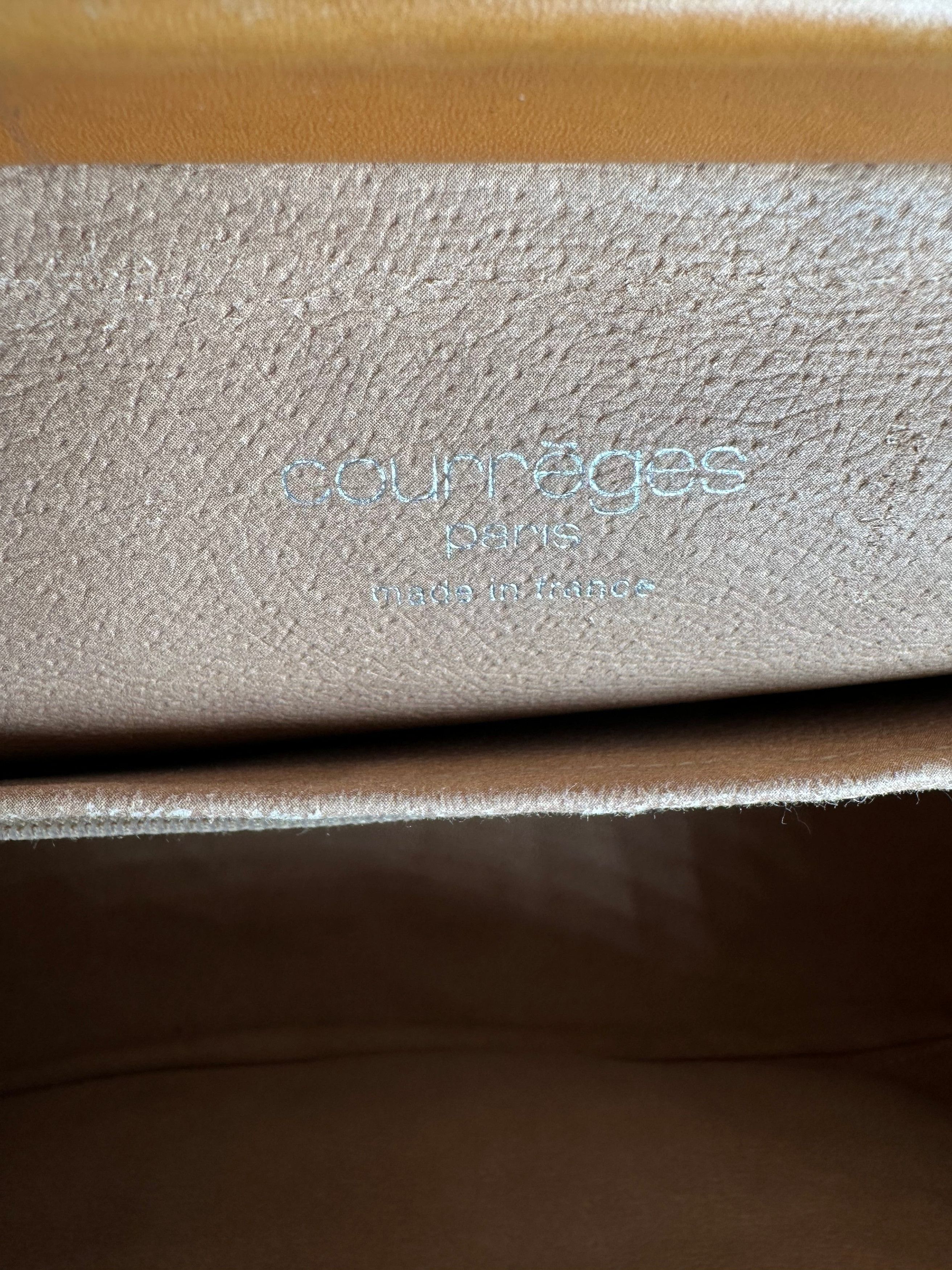 Courreges Vintage Paris Leather 2Way Handbag Black Brown Size ONE SIZE - 6 Thumbnail