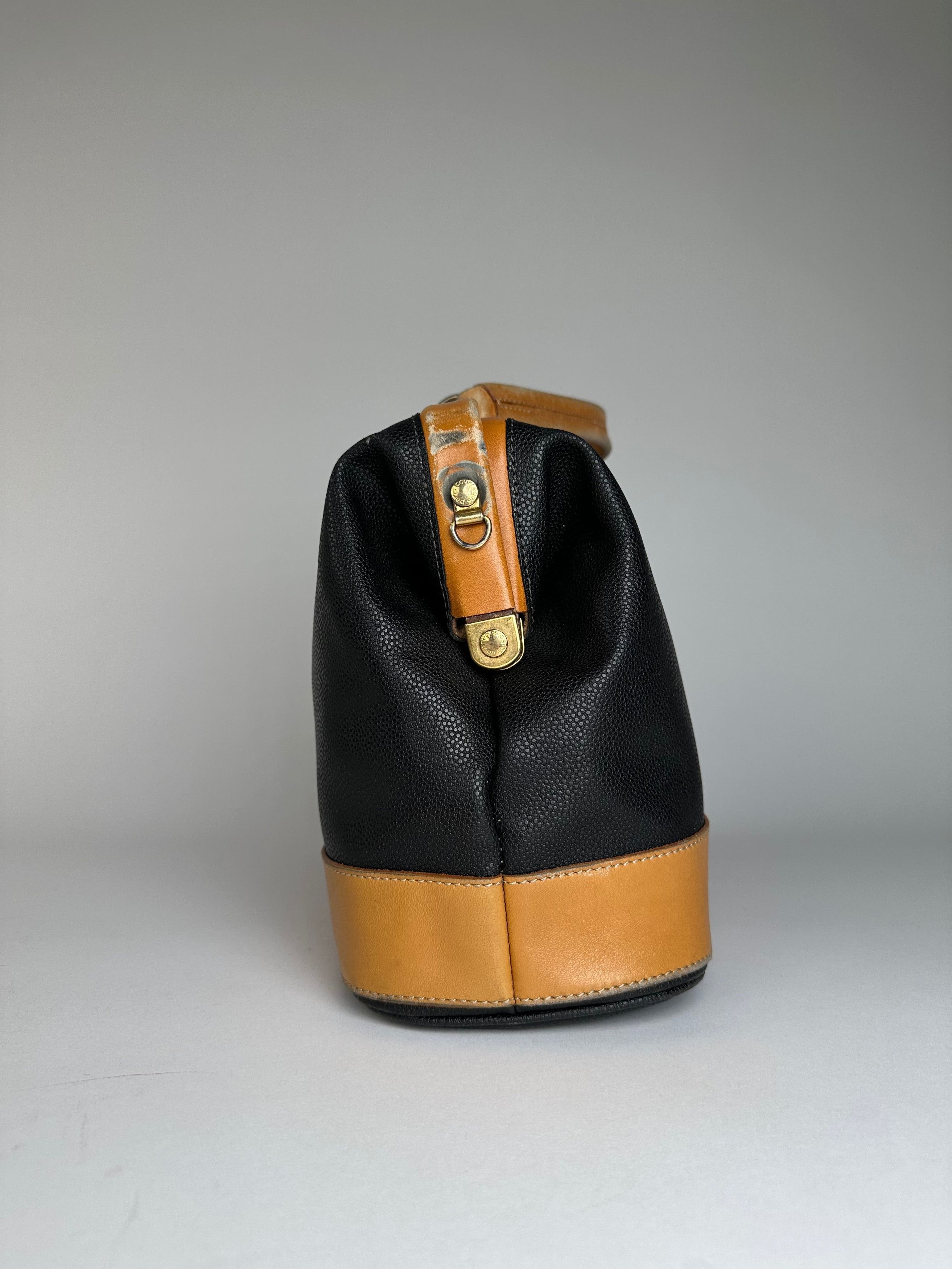 Courreges Vintage Paris Leather 2Way Handbag Black Brown Size ONE SIZE - 5 Thumbnail