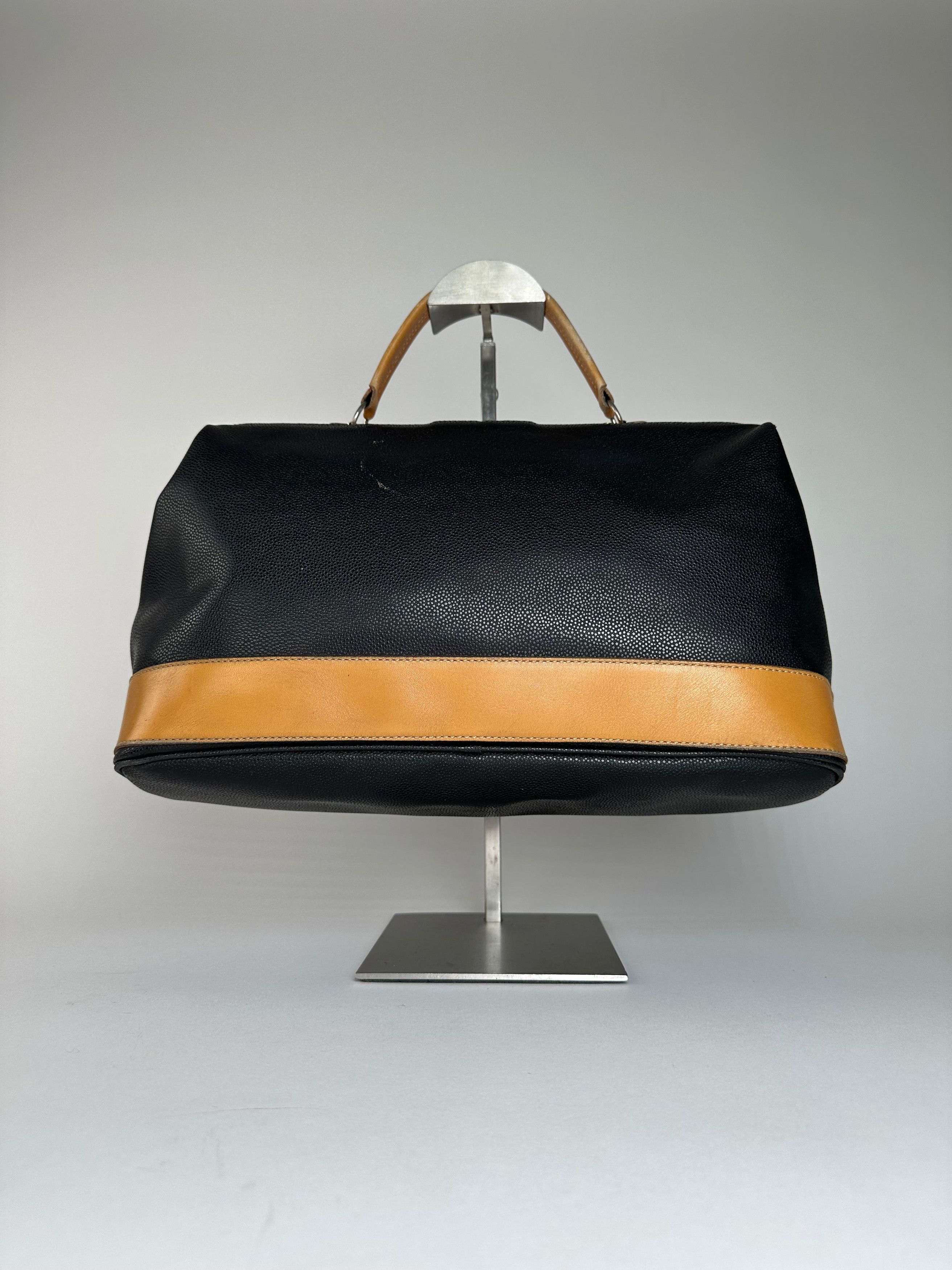 Courreges Vintage Paris Leather 2Way Handbag Black Brown Size ONE SIZE - 12 Thumbnail
