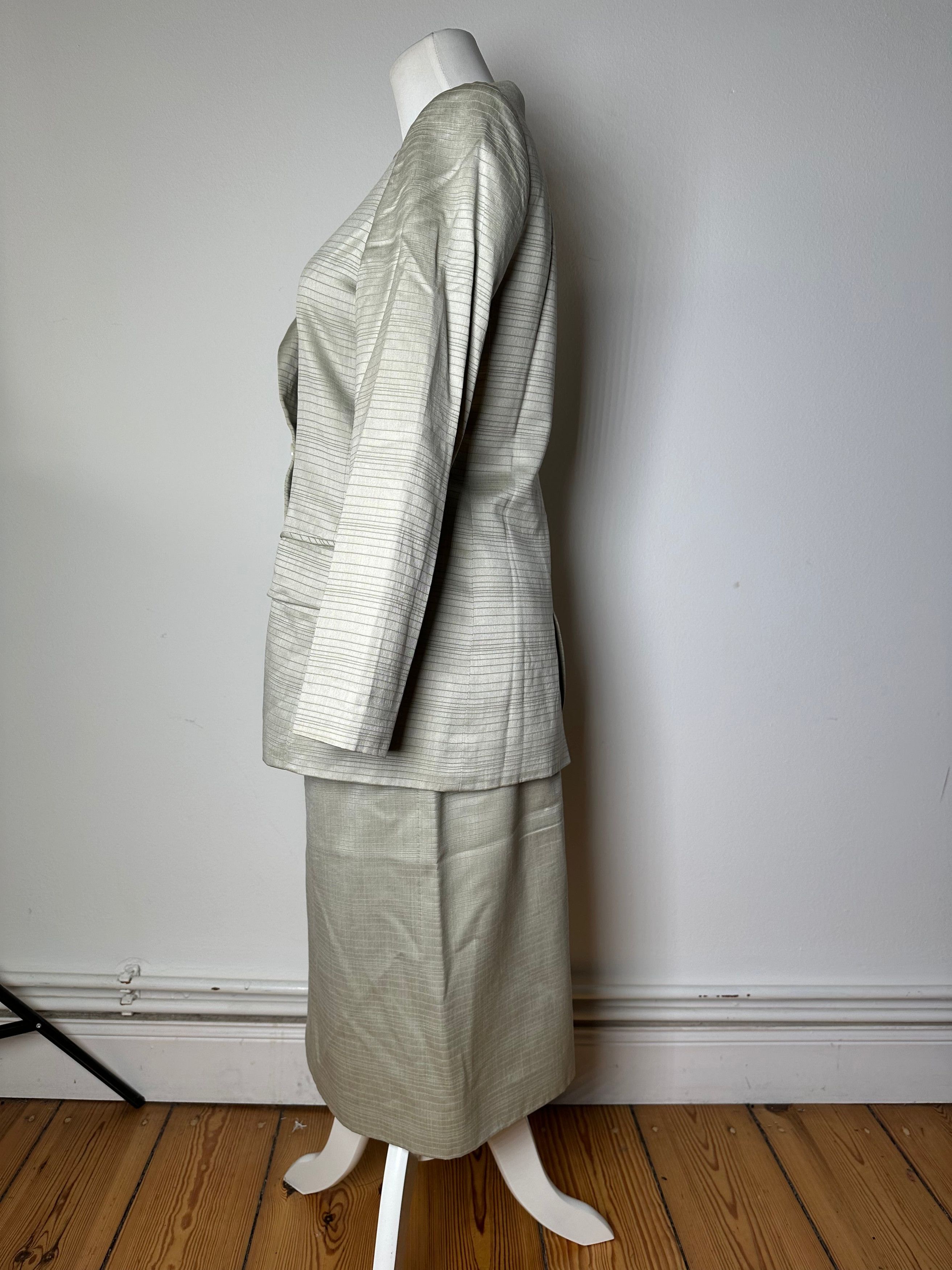 Chloe Vintage Striped Twin Set Silver L Size L / US 10 / IT 46 - 2 Thumbnail