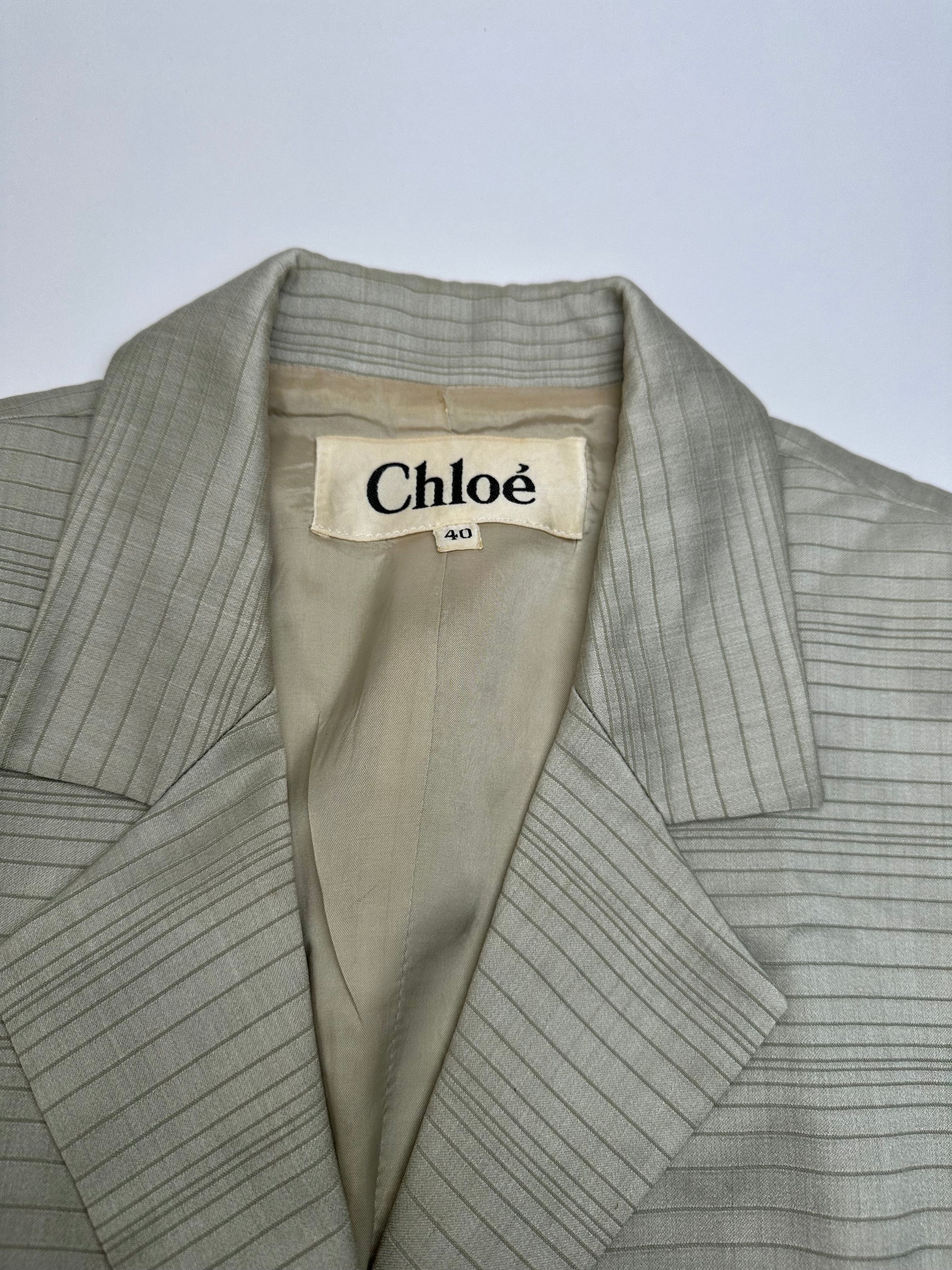 Chloe Vintage Striped Twin Set Silver L Size L / US 10 / IT 46 - 7 Thumbnail