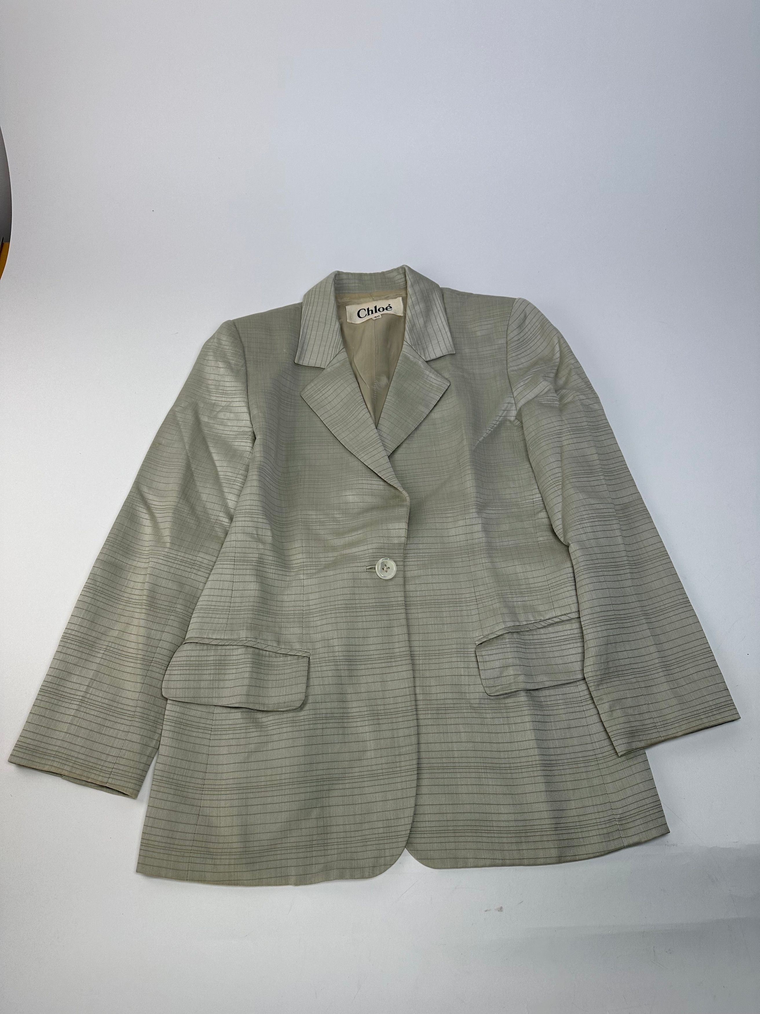 Chloe Vintage Striped Twin Set Silver L Size L / US 10 / IT 46 - 5 Thumbnail