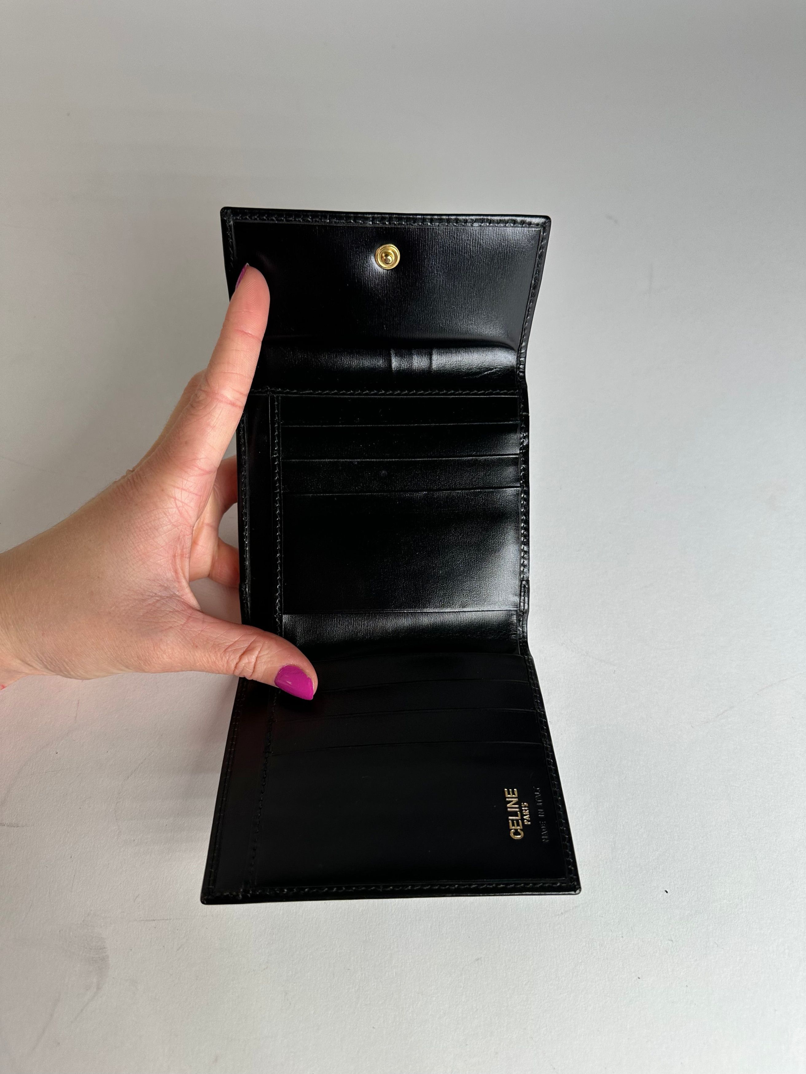 Celine Vintage Paris Patent Leather Wallet Black Size ONE SIZE - 3 Thumbnail