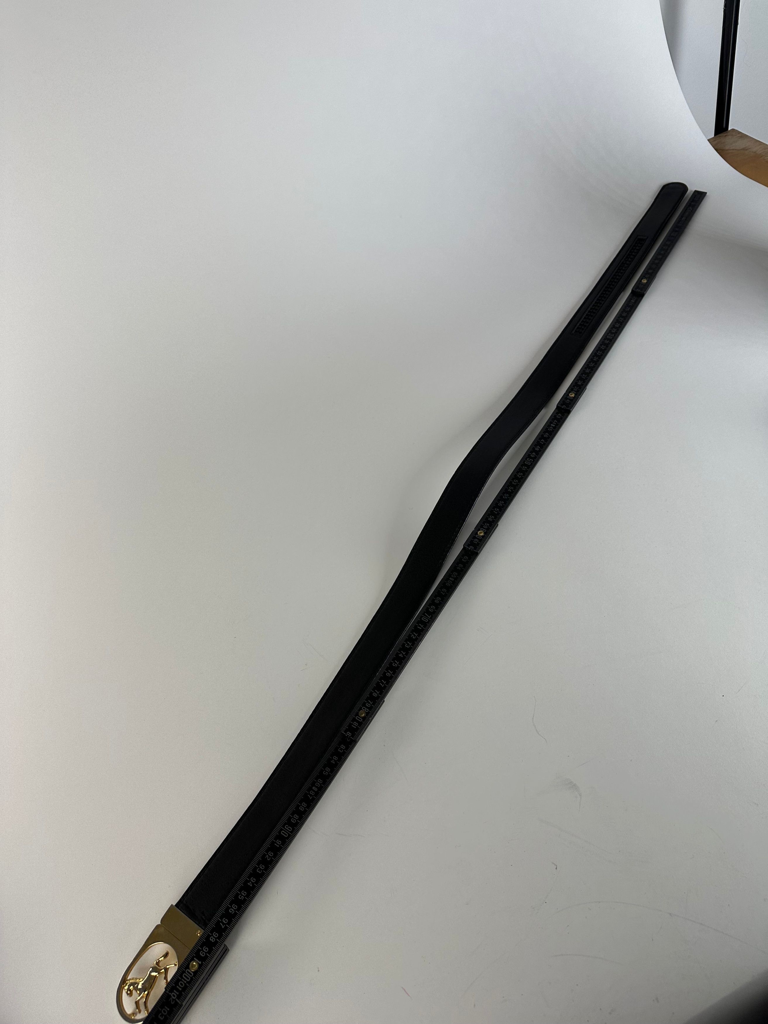 Celine Vintage Paris Carriage Logo Leather Belt Black Size ONE SIZE - 8 Thumbnail
