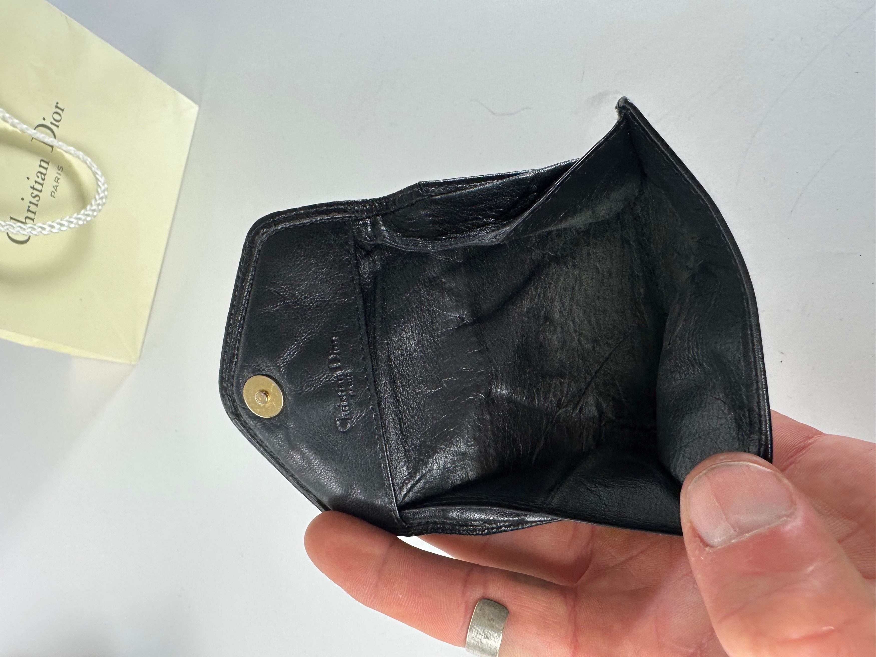 Dior Vintage Snake Emblossed Leather Card Holder Black Size ONE SIZE - 6 Thumbnail