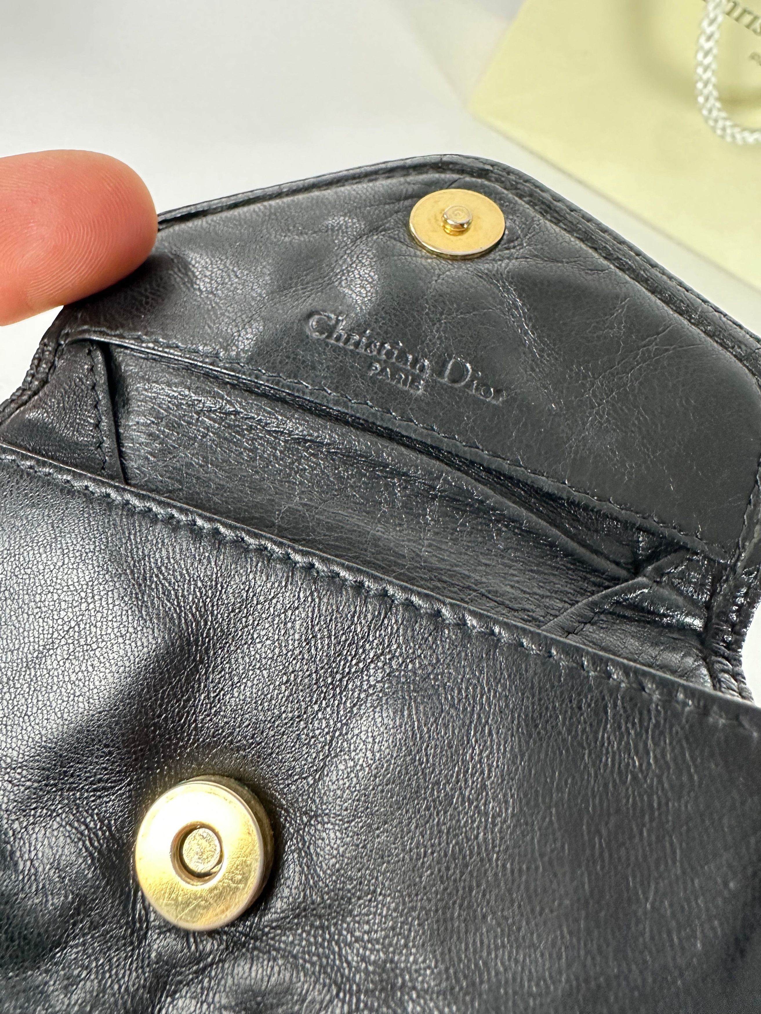 Dior Vintage Snake Emblossed Leather Card Holder Black Size ONE SIZE - 4 Thumbnail