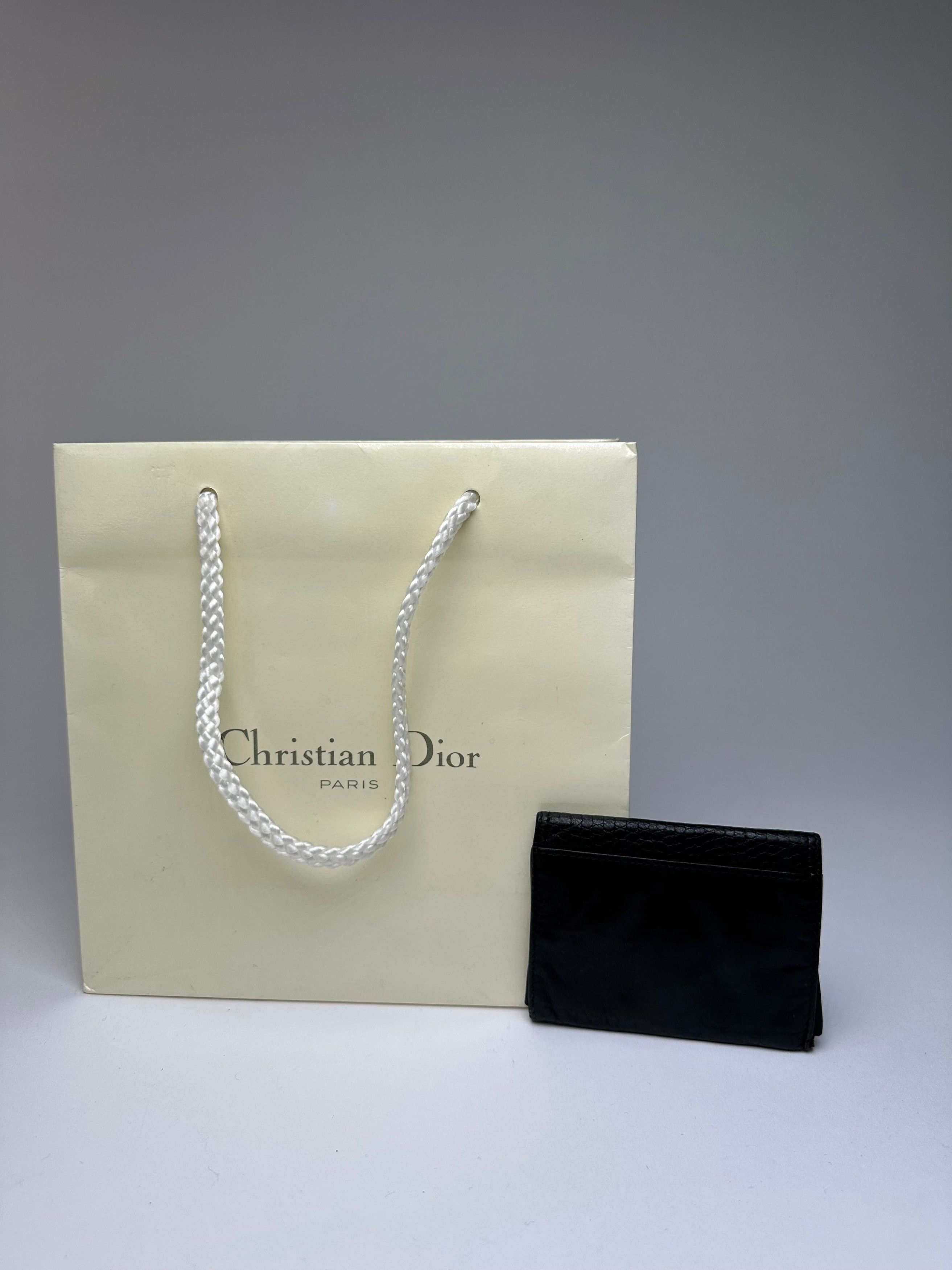 Dior Vintage Snake Emblossed Leather Card Holder Black Size ONE SIZE - 2 Thumbnail