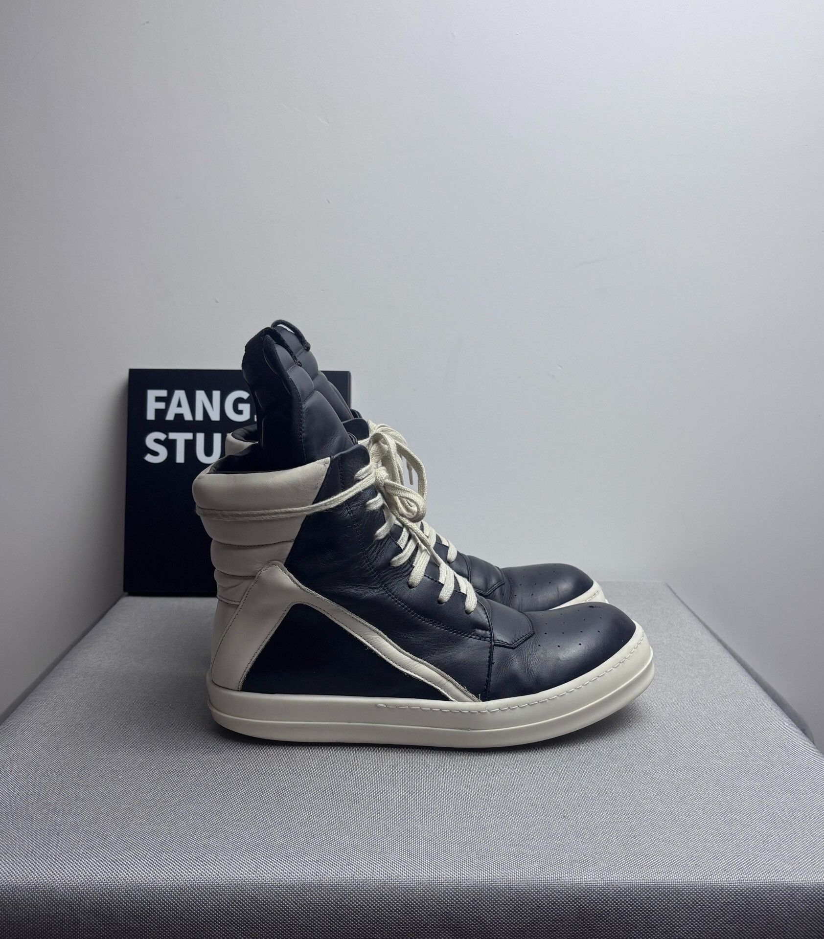 Rick Owens Rick Owens Leather Black Hitop Sneakers 9 Men Size US 9 / EU 42 - 3 Thumbnail