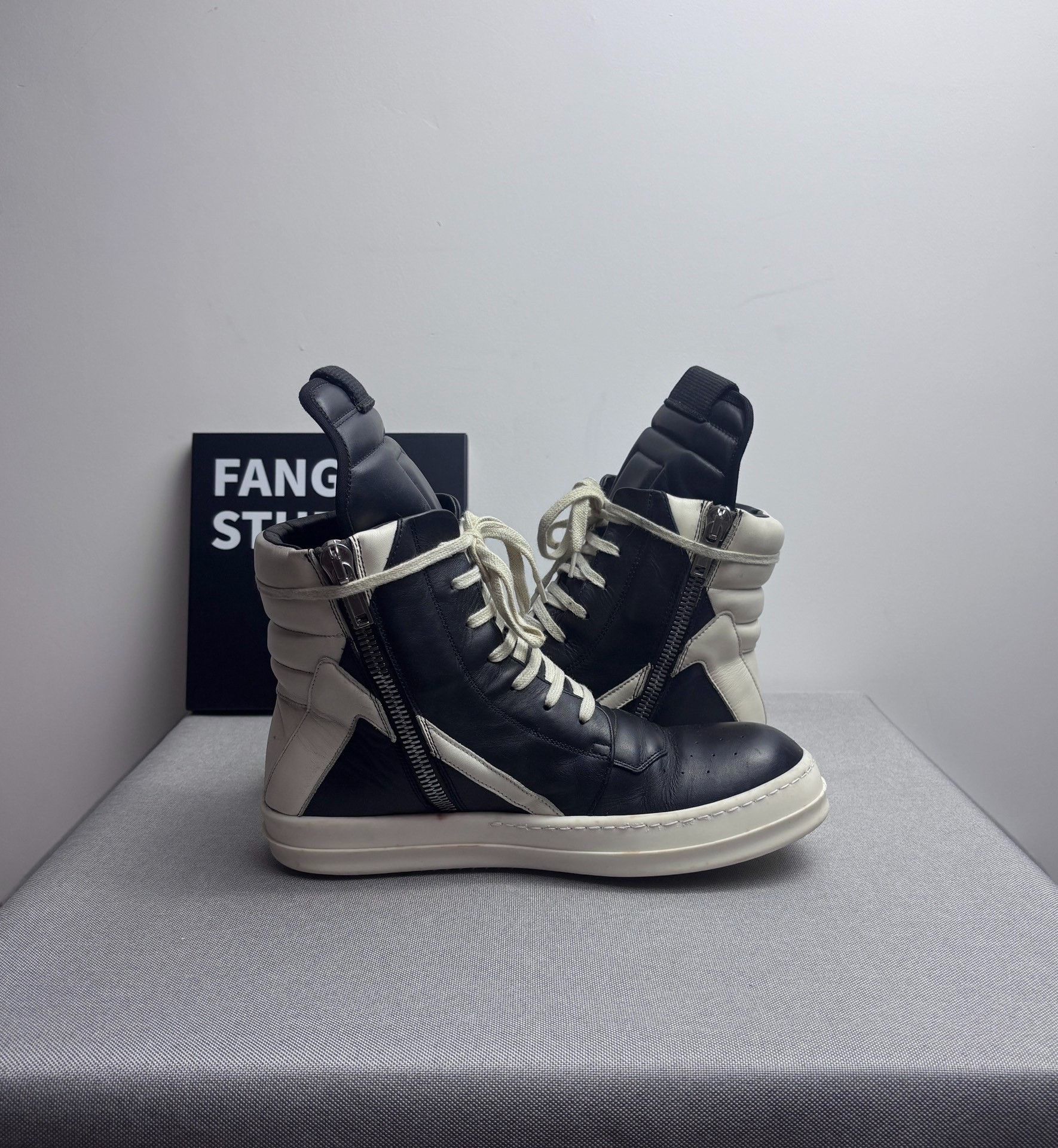 Rick Owens Rick Owens Leather Black Hitop Sneakers 9 Men Size US 9 / EU 42 - 5 Thumbnail