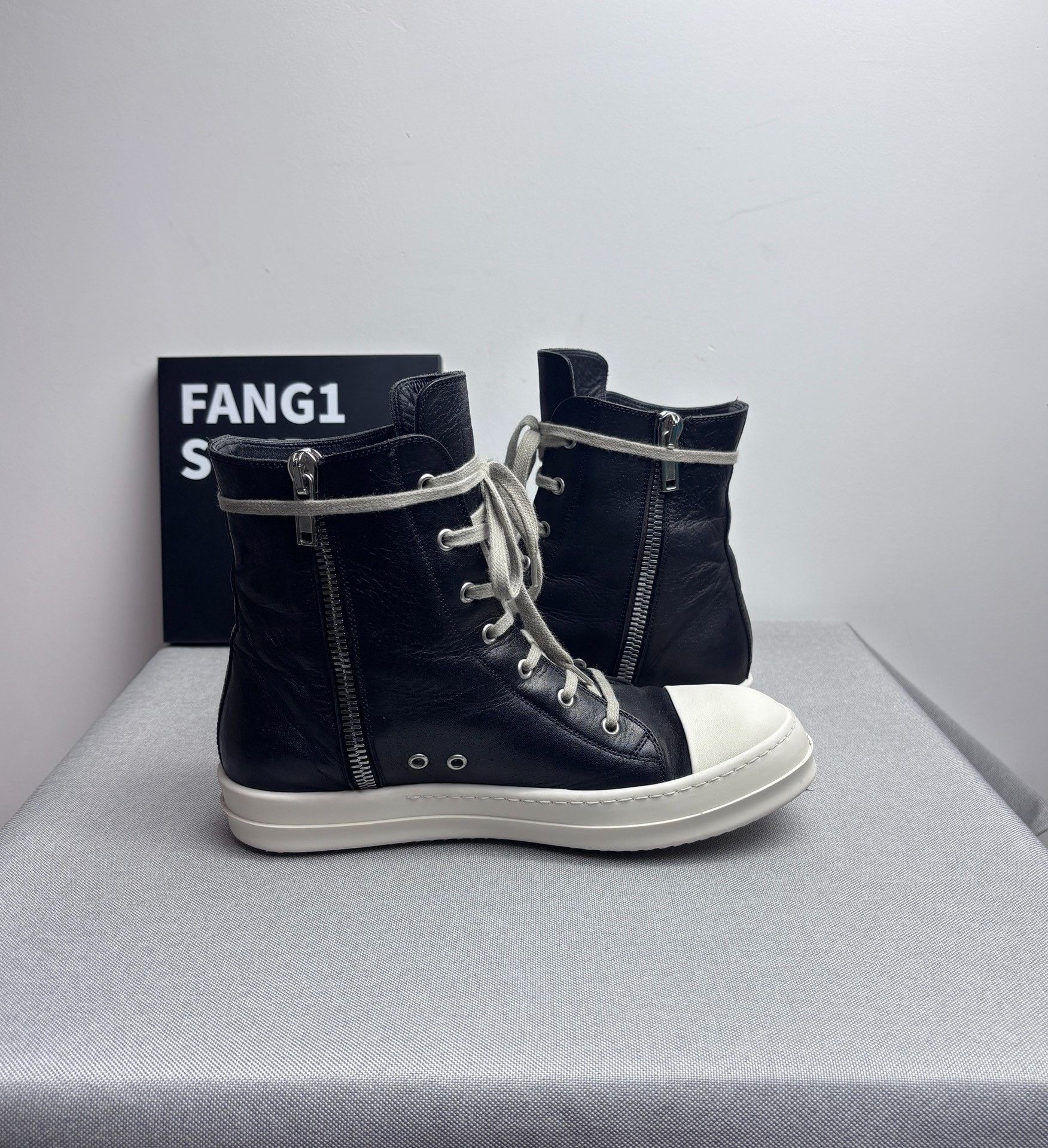 Rick Owens Rick Owens Leather Hitop Sneakers 41 Men Size US 8 / EU 41 - 5 Thumbnail