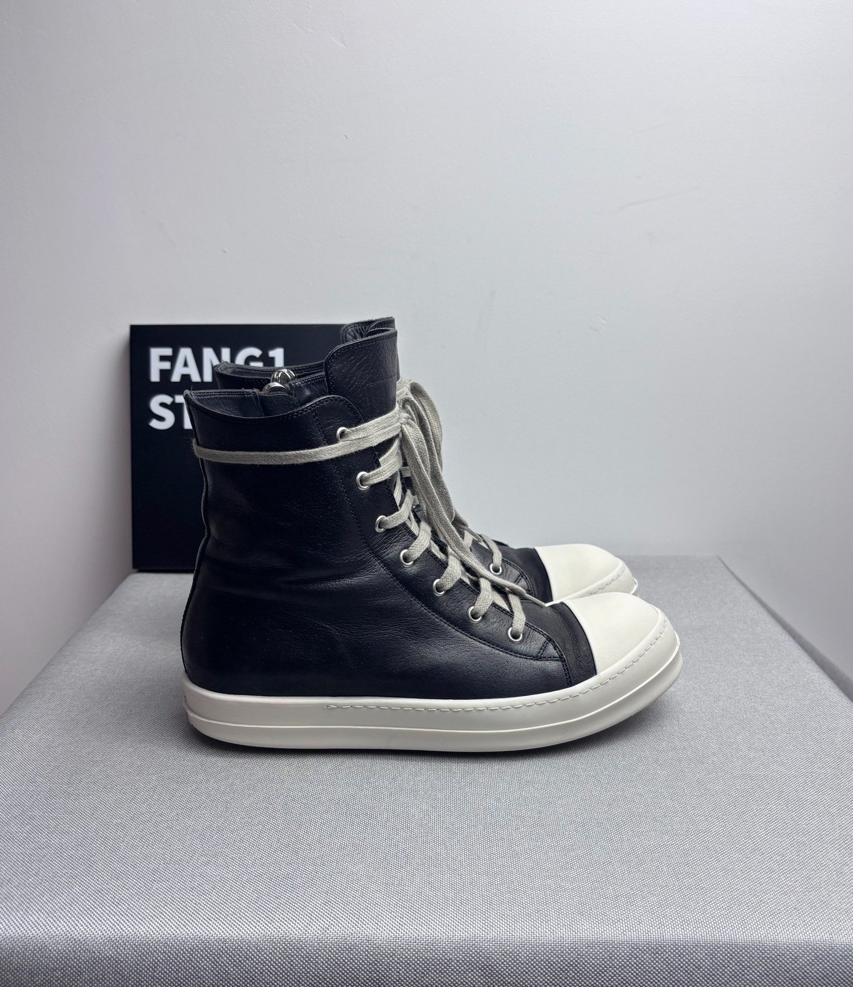 Rick Owens Rick Owens Leather Hitop Sneakers 41 Men Size US 8 / EU 41 - 3 Thumbnail