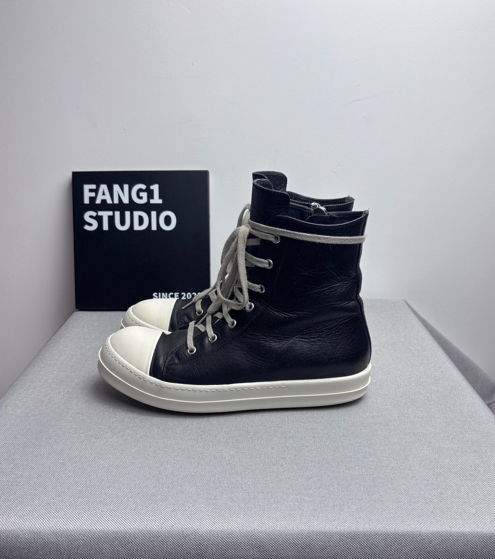 Rick Owens Rick Owens Leather Hitop Sneakers 41 Men Size US 8 / EU 41 - 4 Thumbnail