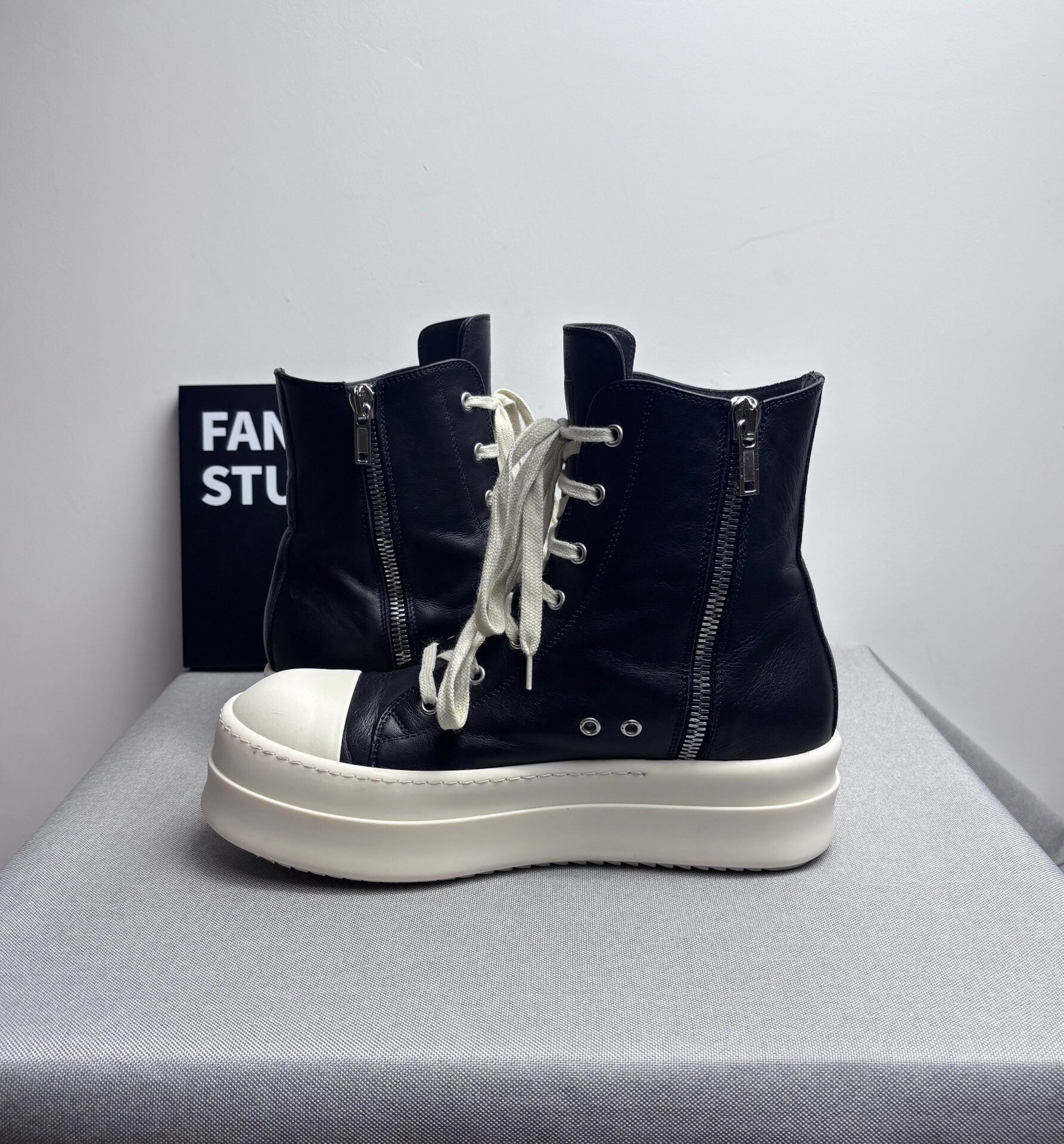 Rick Owens Rick Owens Leather Hitop Sneakers 10 Men Size US 10 / EU 43 - 6 Thumbnail