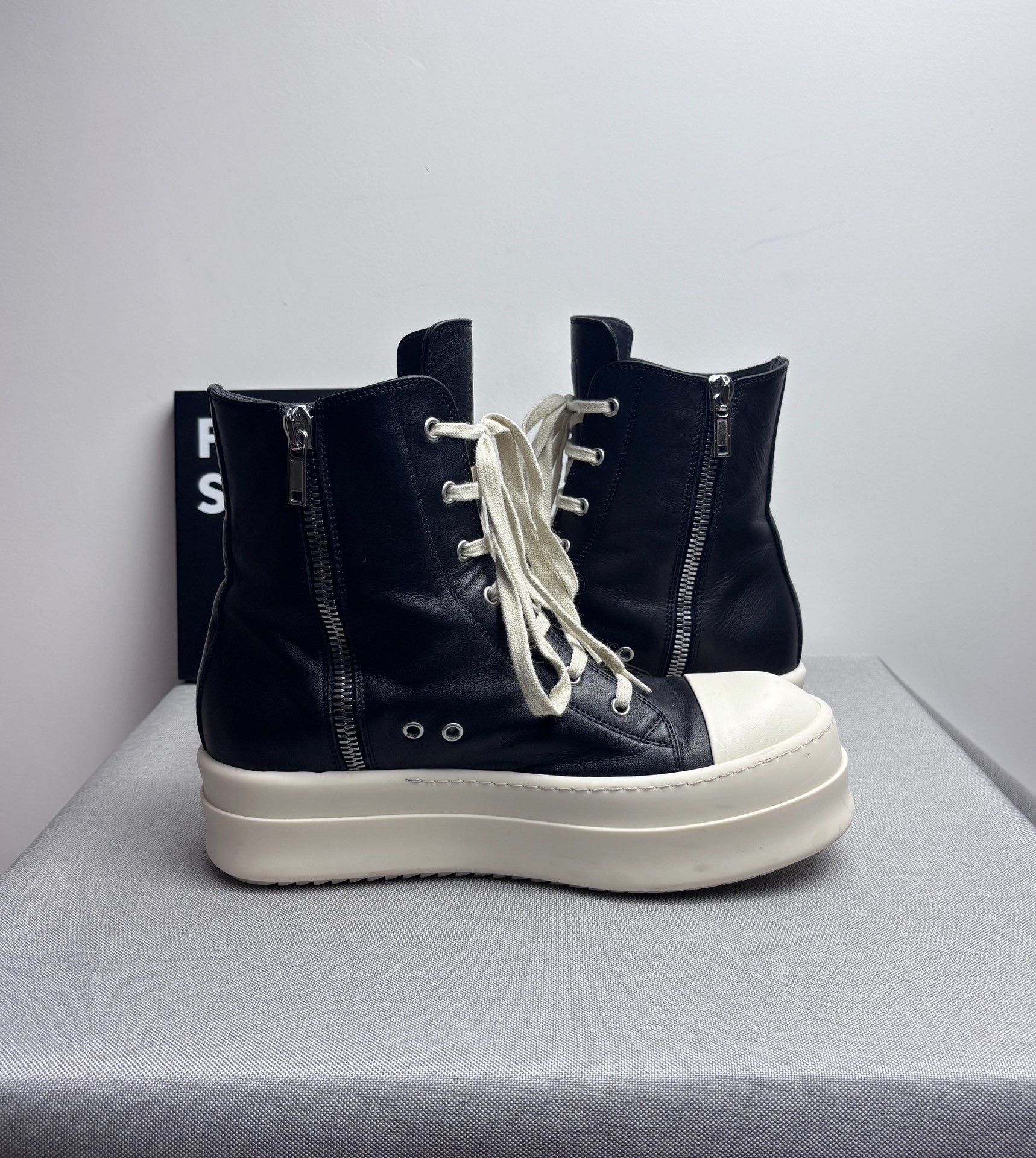 Rick Owens Rick Owens Leather Hitop Sneakers 10 Men Size US 10 / EU 43 - 5 Thumbnail