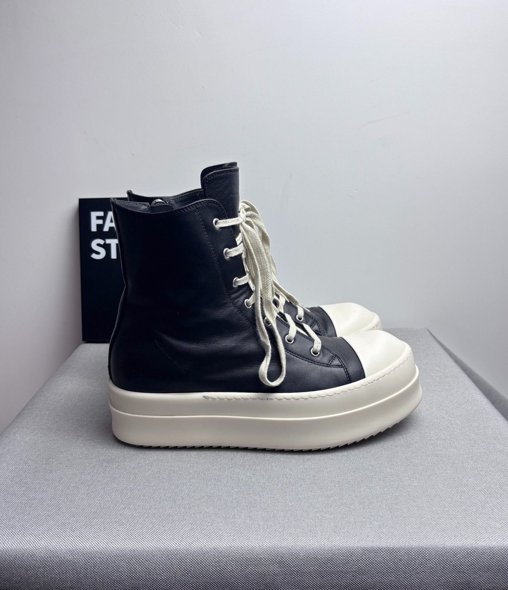Rick Owens Rick Owens Leather Hitop Sneakers 10 Men Size US 10 / EU 43 - 3 Thumbnail