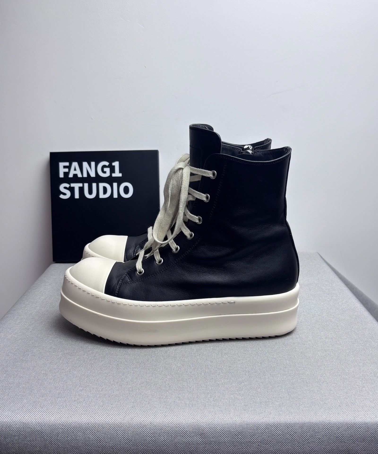 Rick Owens Rick Owens Leather Hitop Sneakers 10 Men Size US 10 / EU 43 - 4 Thumbnail