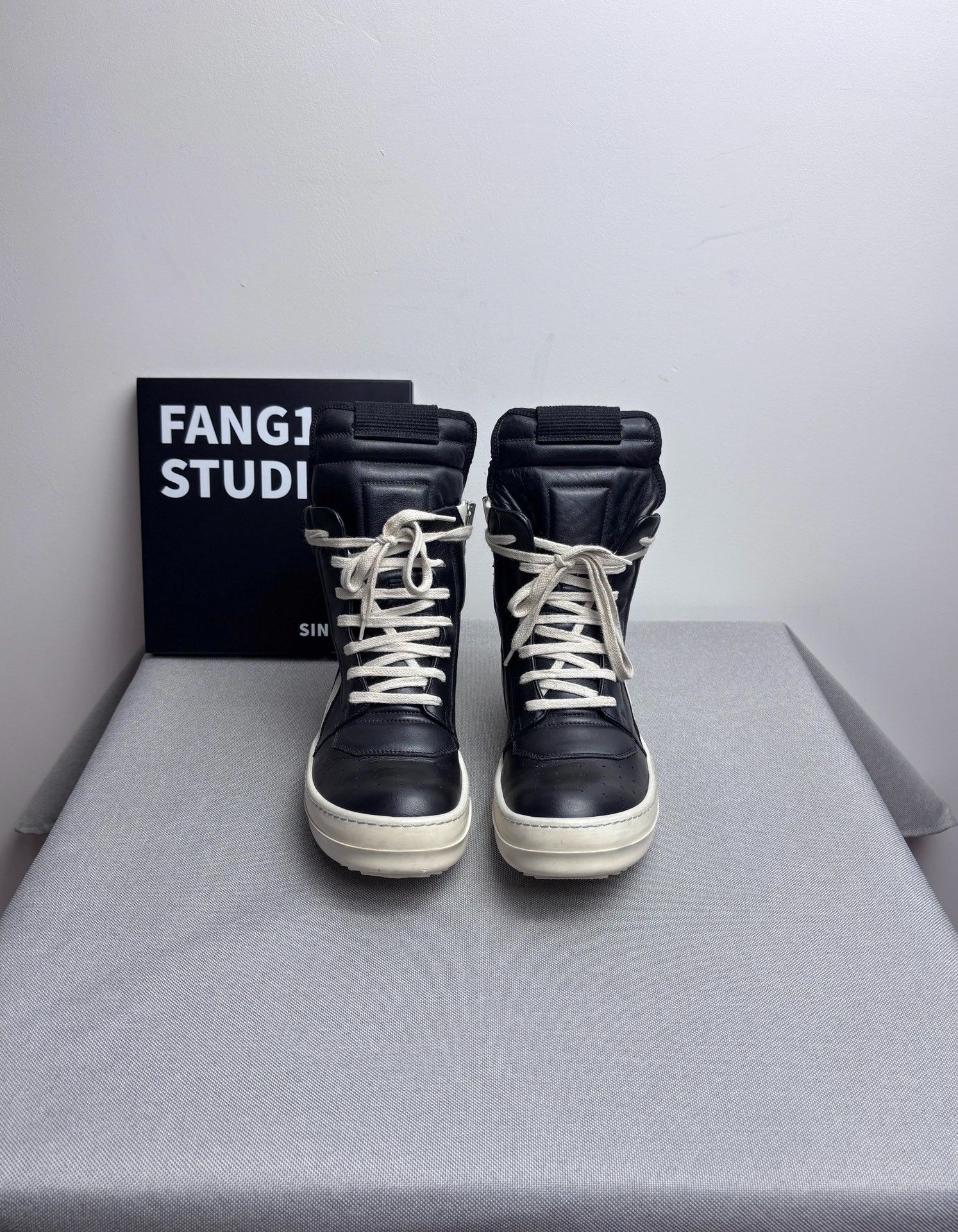 Rick Owens Rick Owens Leather Black Hitop Sneakers us_5 Women Size US 5 / IT 35 - 2 Thumbnail