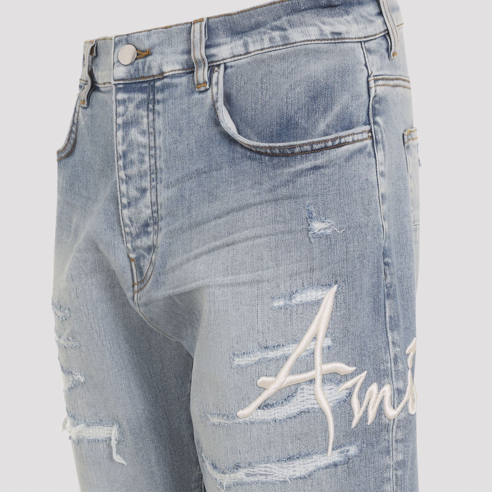 Amiri Amiri Repaired Slim Jeans Size US 32 / EU 48 - 3 Thumbnail
