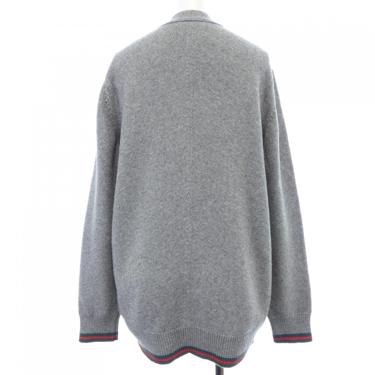 Gucci Gucci Gucci Web Stripe Cashmere Blend Cardigan Textile Tops 813834XKEJC DUTY FREE for USA Size ONE SIZE - 2 Thumbnail