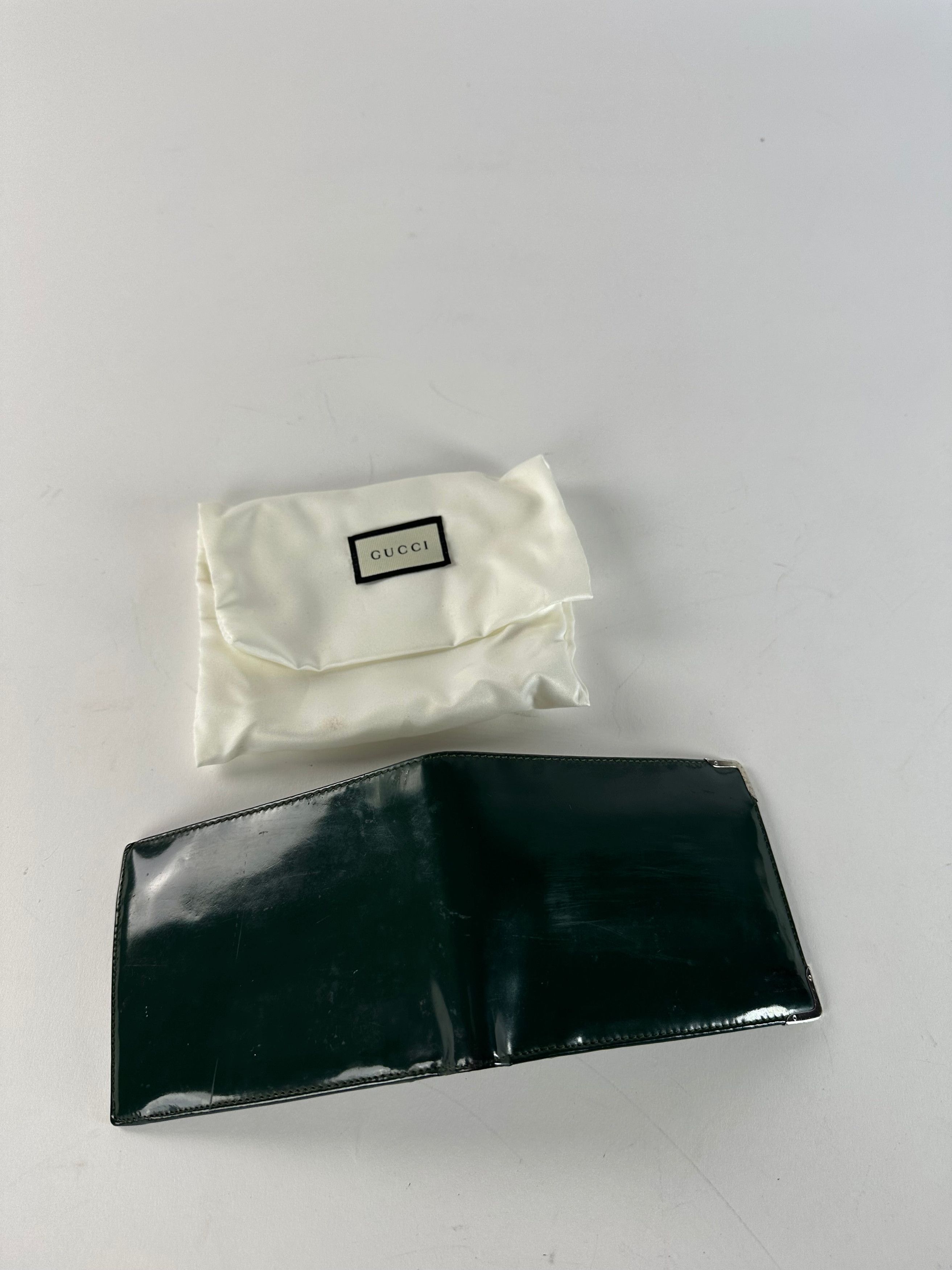Gucci Vintage Flapable Patent Leather Wallet Green Size ONE SIZE - 7 Thumbnail
