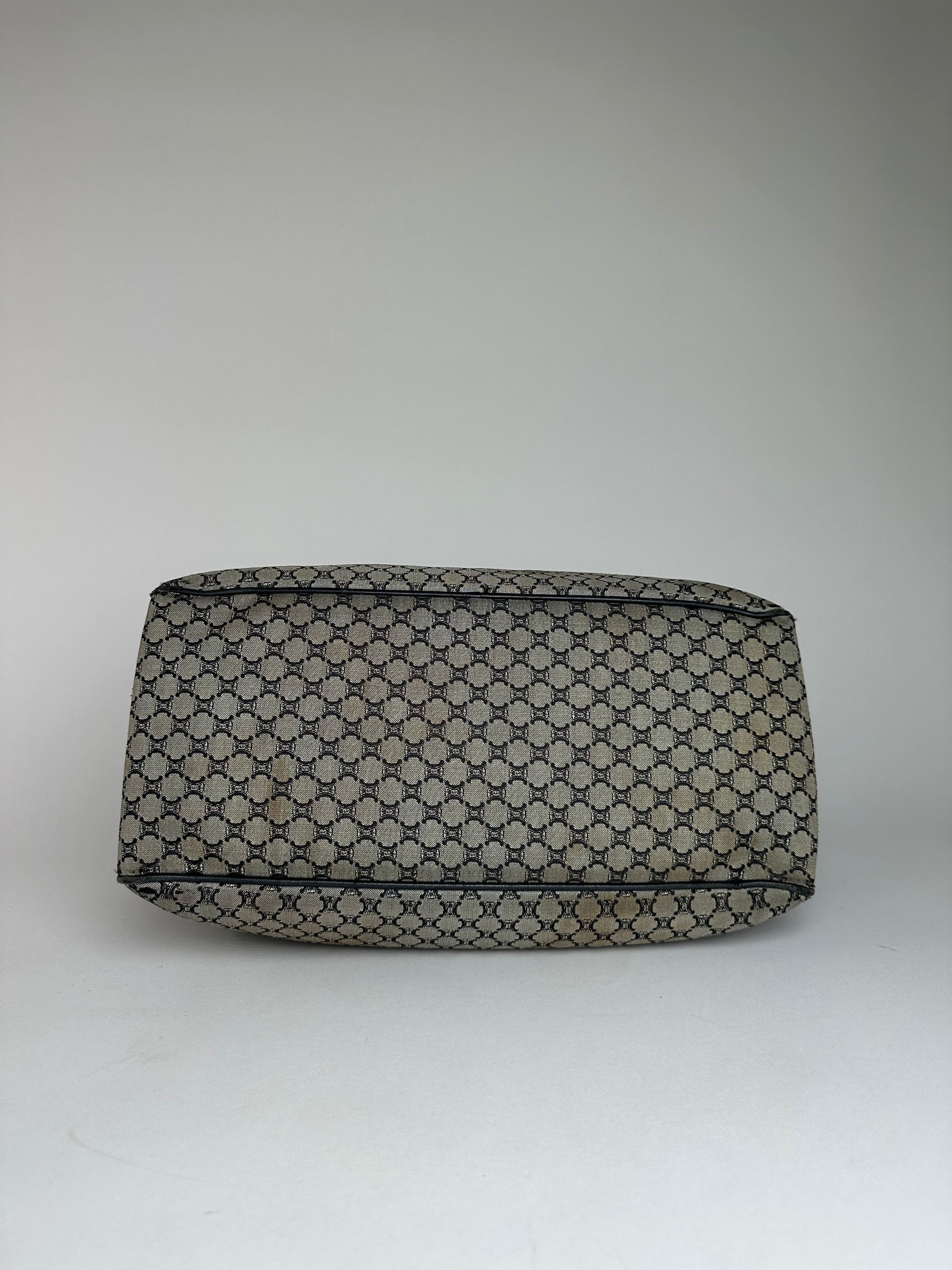 Celine Vintage Triomphe Monogram Boogie Handbag Grey Black Size ONE SIZE - 5 Thumbnail