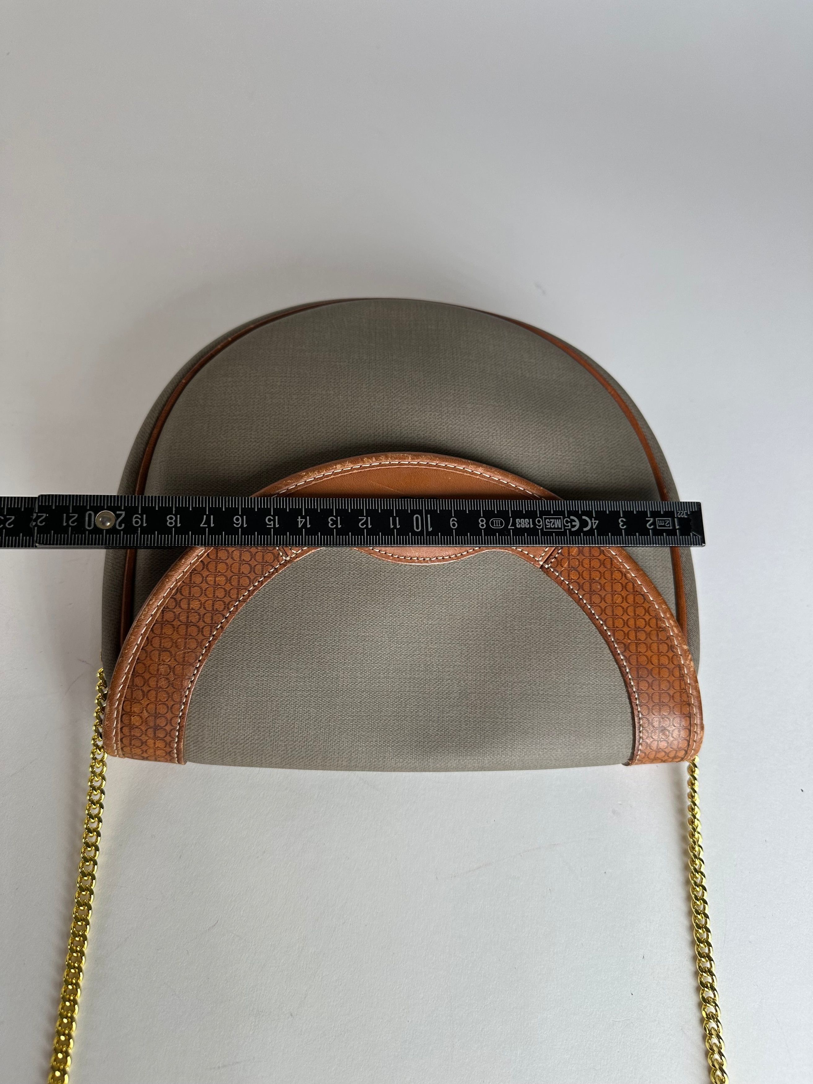 Dior Vintage Leather Canvas Shoulder Bag Grey Brown Size ONE SIZE - 10 Thumbnail