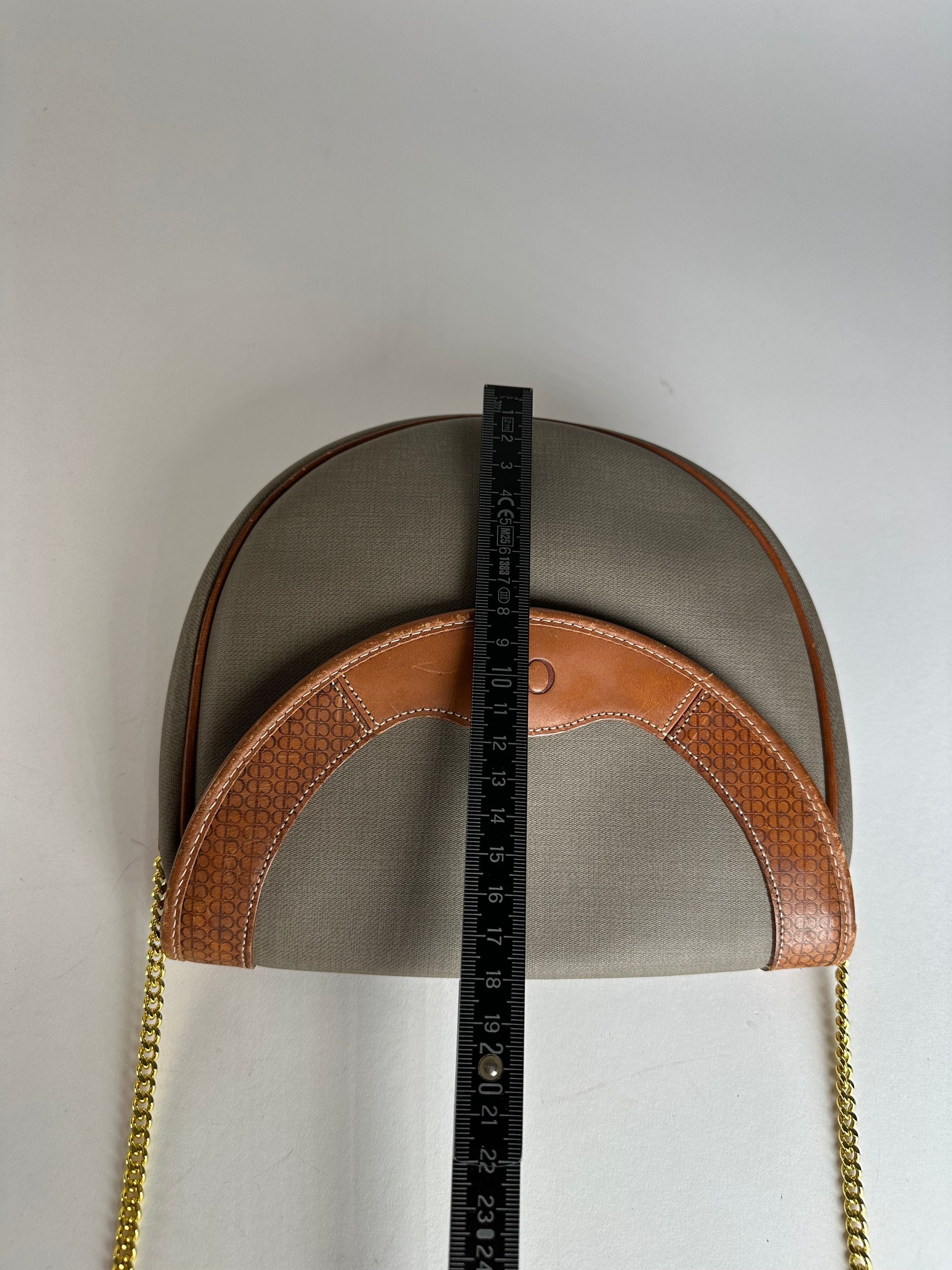 Dior Vintage Leather Canvas Shoulder Bag Grey Brown Size ONE SIZE - 11 Thumbnail